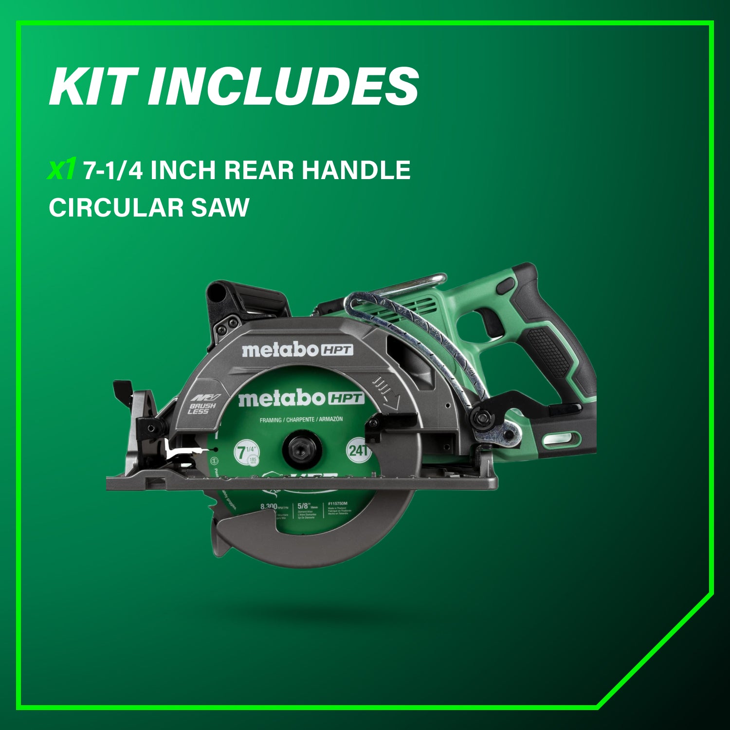 Metabo HPT C3607DWAM 36V MV Rear Handle Circular Saw 7-1/4 Inches  (Tool Only)