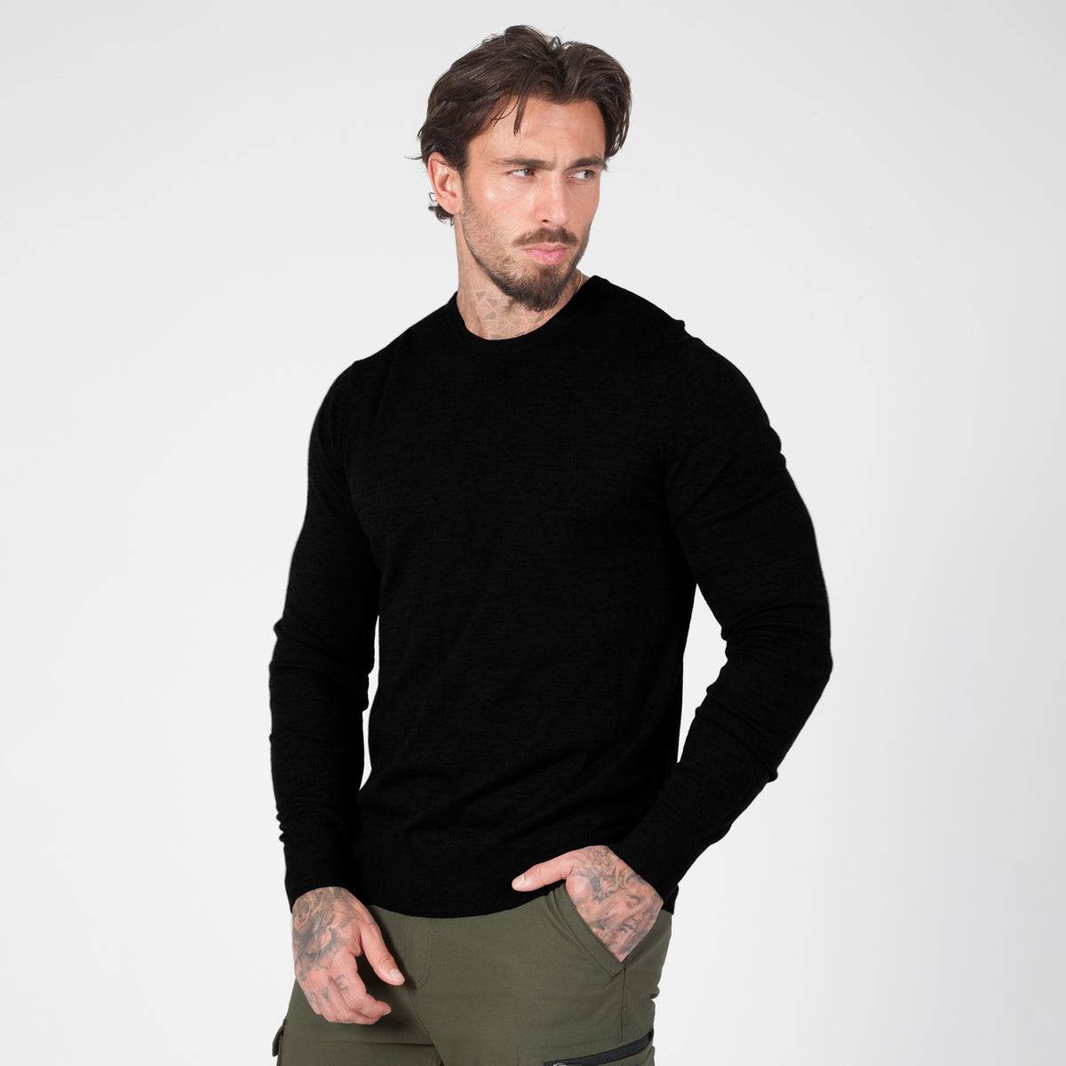 DuraDrive 100% Extra-Fine Merino Wool Crew Neck Sweater