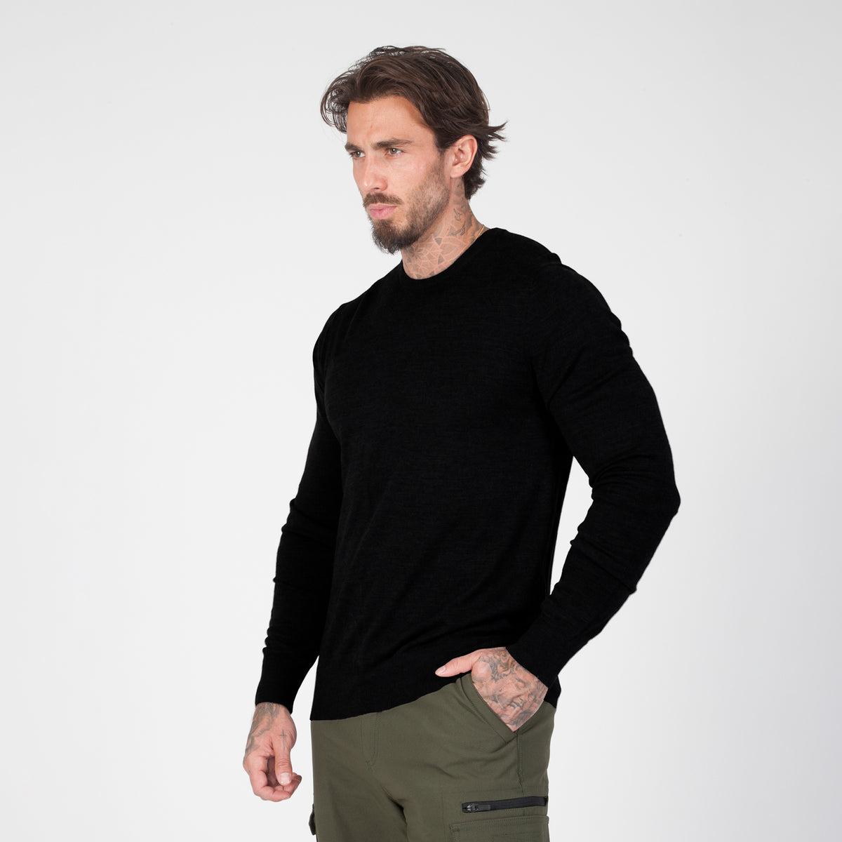 DuraDrive 100% Extra-Fine Merino Wool Crew Neck Sweater