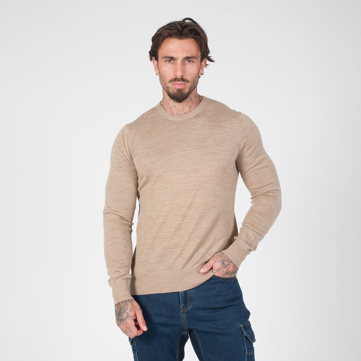 DuraDrive 100% Extra-Fine Merino Wool Crew Neck Sweater
