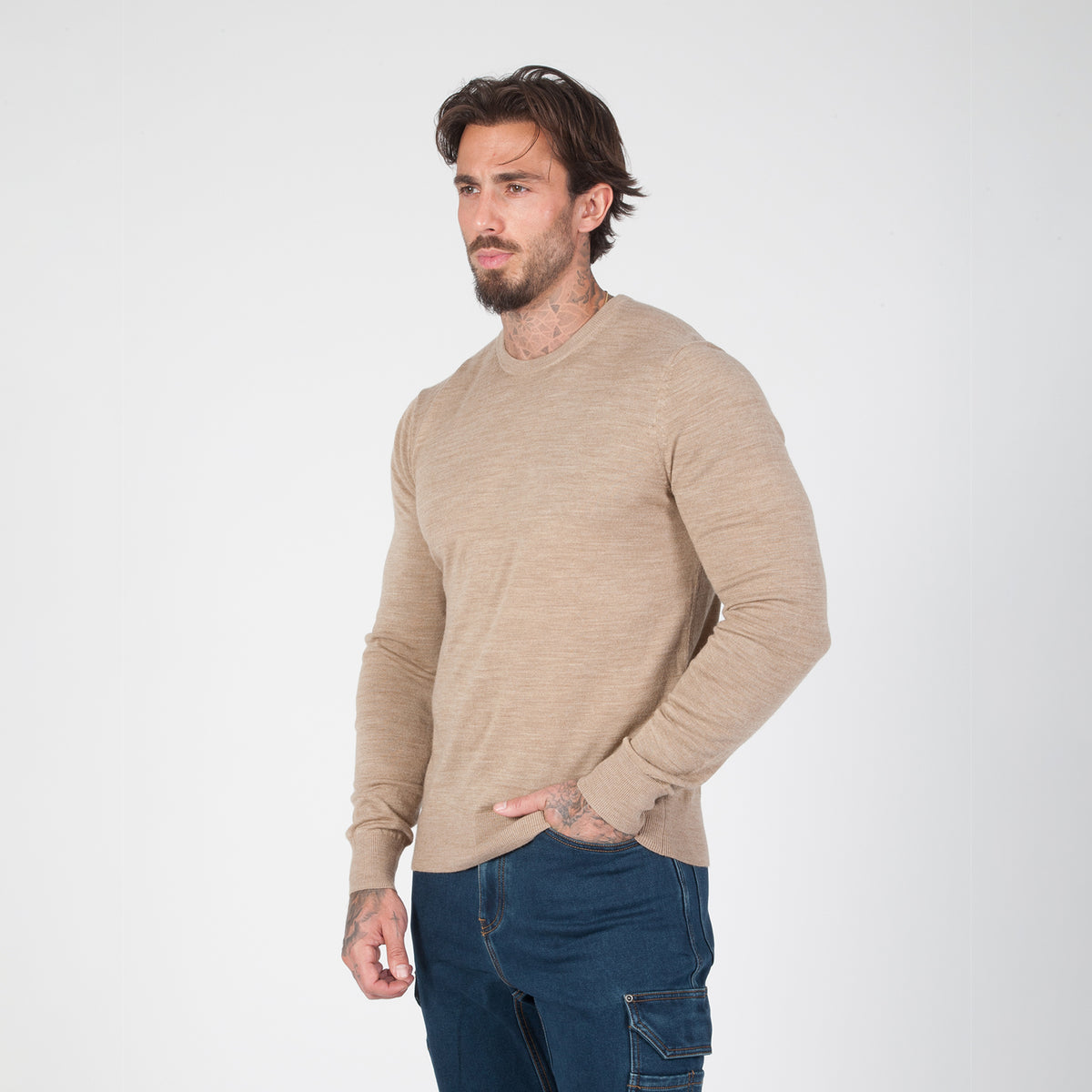 DuraDrive 100% Extra-Fine Merino Wool Crew Neck Sweater