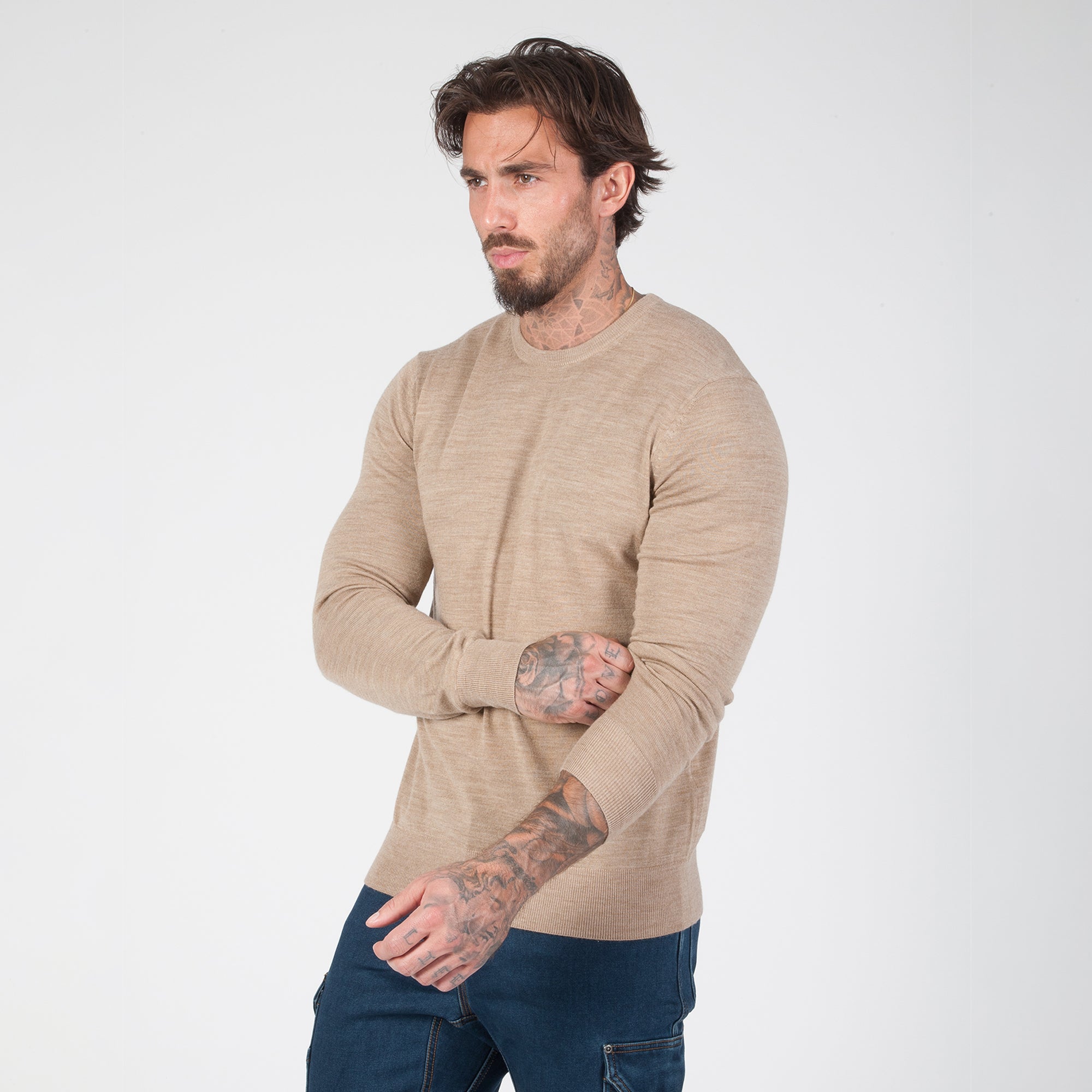 DuraDrive 100% Extra-Fine Merino Wool Crew Neck Sweater