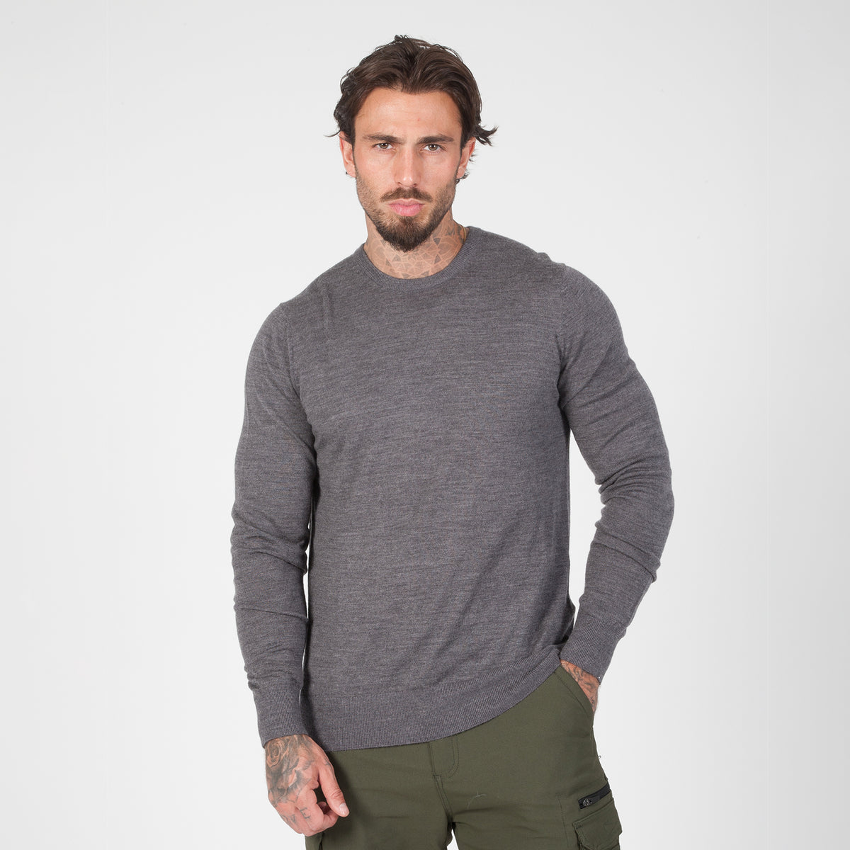 DuraDrive 100% Extra-Fine Merino Wool Crew Neck Sweater