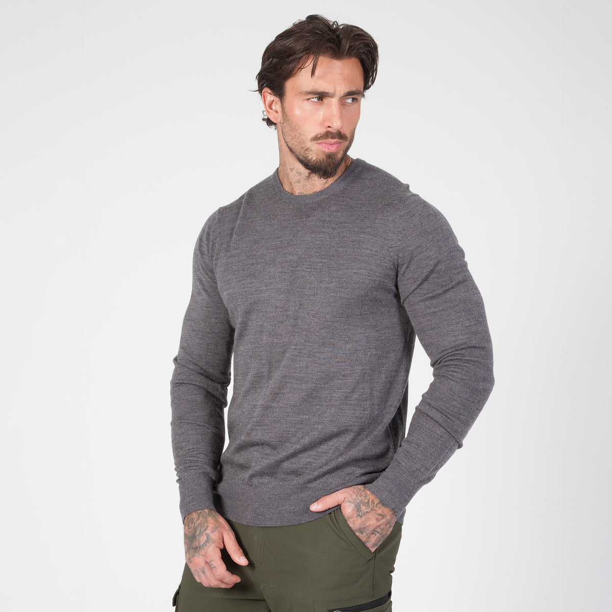 DuraDrive 100% Extra-Fine Merino Wool Crew Neck Sweater