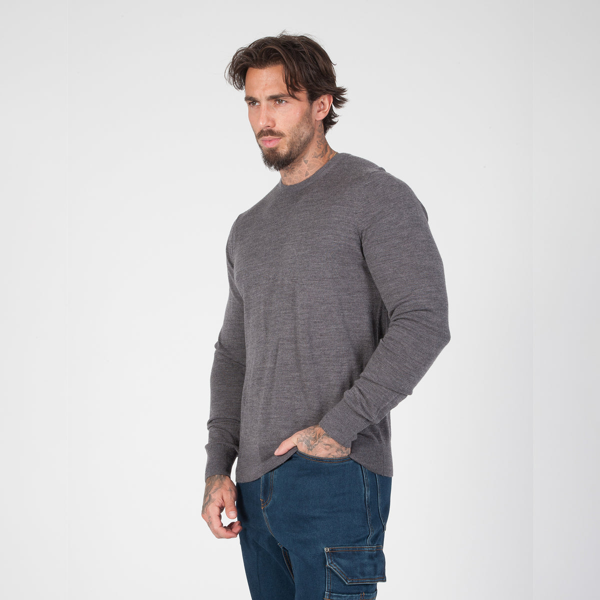DuraDrive 100% Extra-Fine Merino Wool Crew Neck Sweater