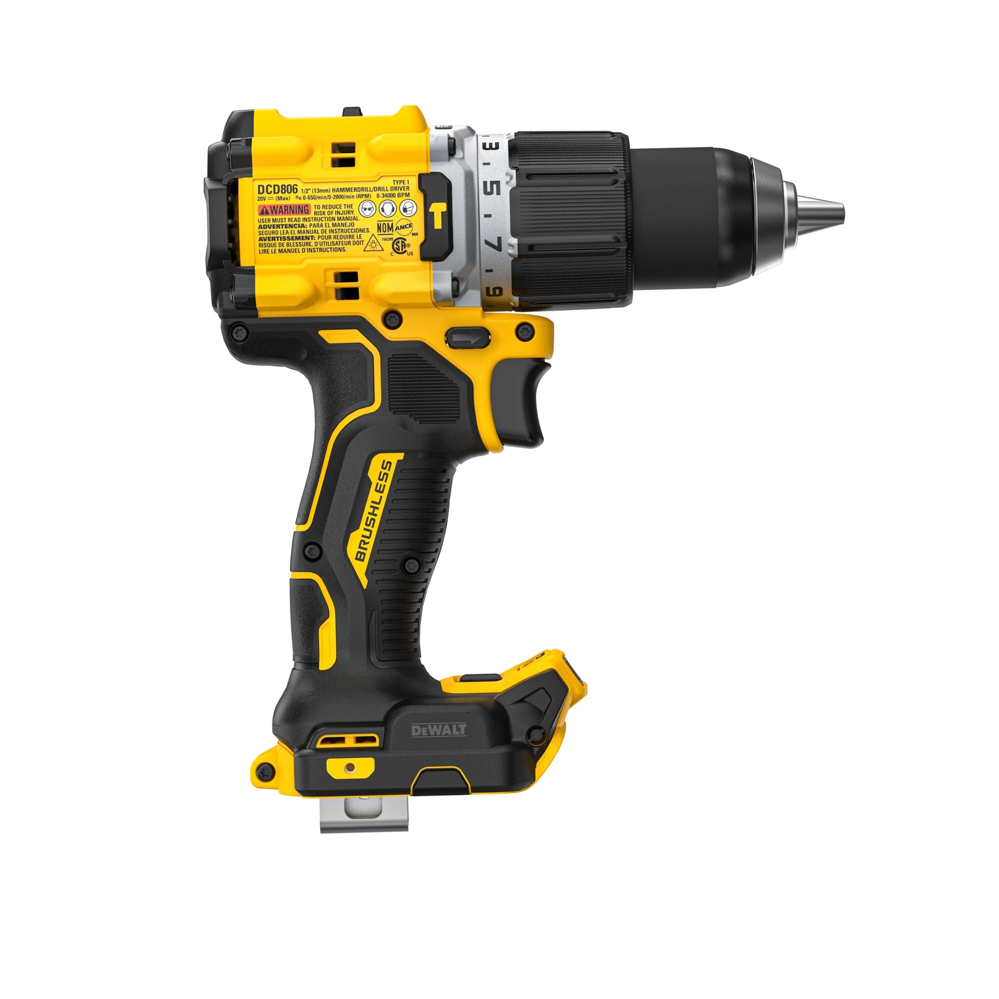 DEWALT DCD806B 20V MAX* XR Brushless Cordless 1/2 in. Hammer Drill (Tool Only)