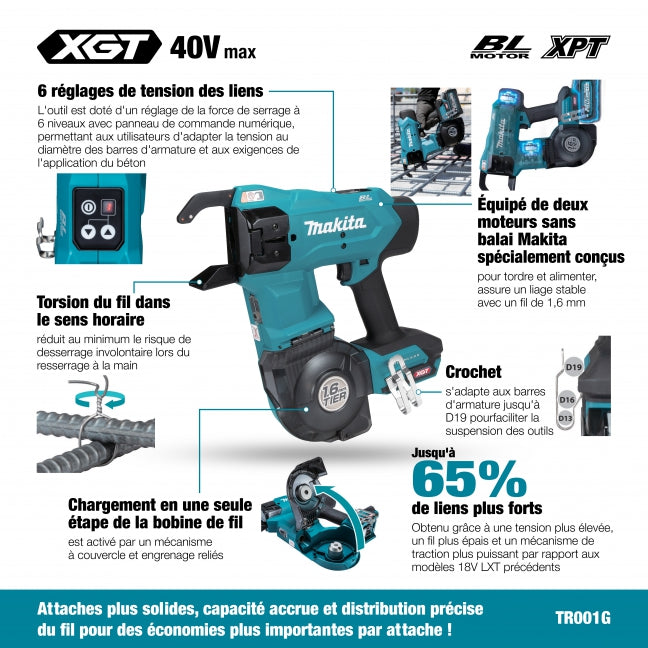 40V Max XGT Brushless Rebar
  Tying Tool Kit (2 x 2.5 Ah)