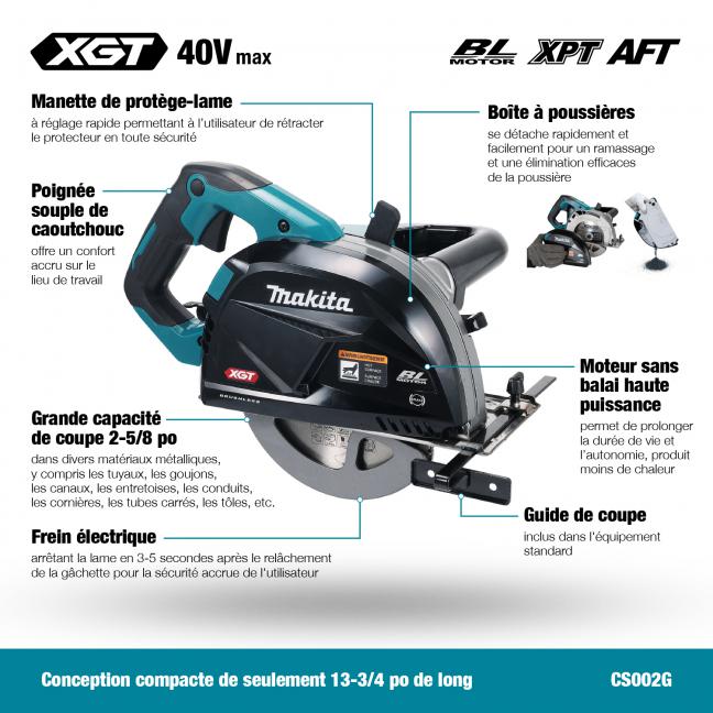 MAKITA
  CS002GZ 40V Max XGT BL 7-1/4 in. Metal Cutting Circular Saw, Tool Only