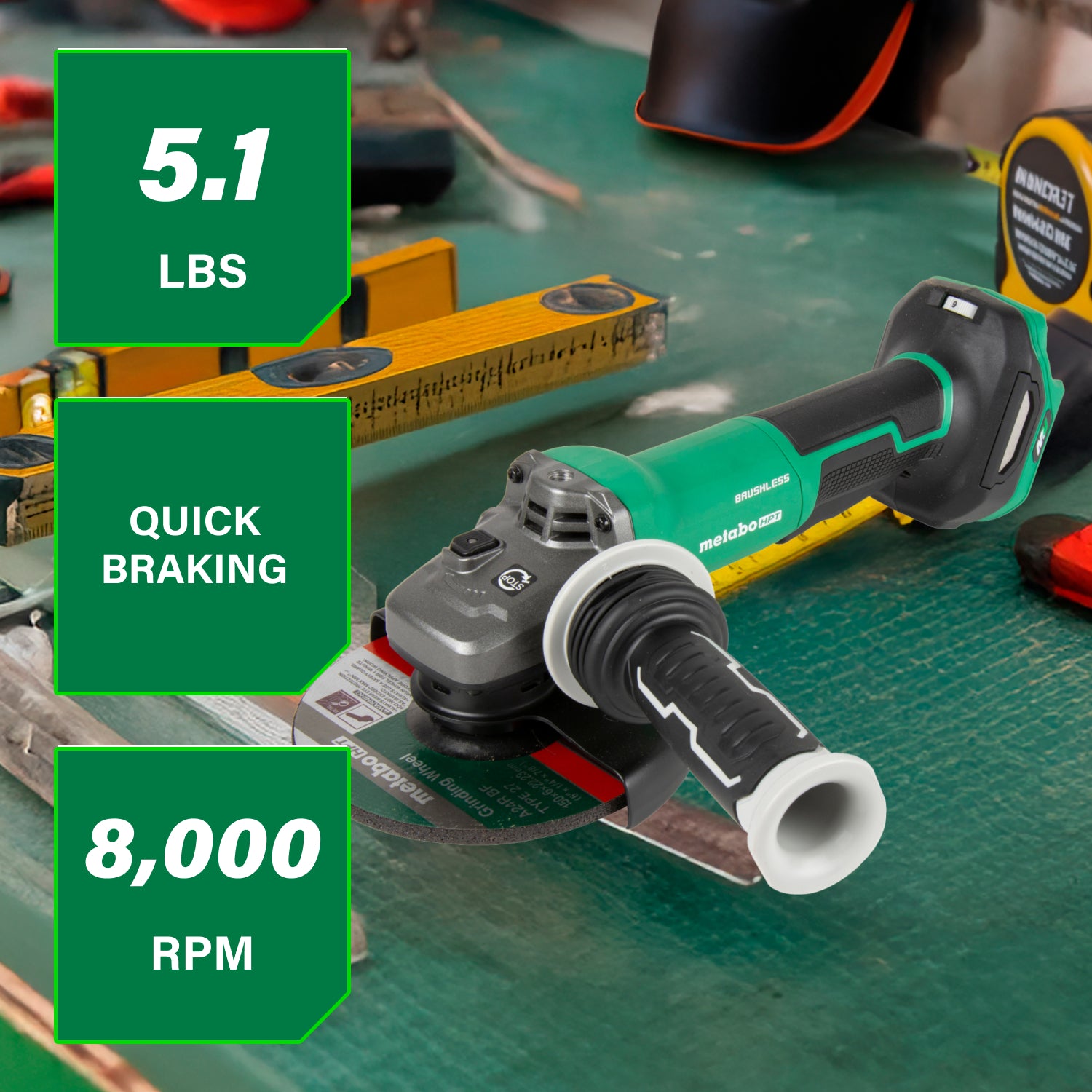 METABO HPT G3615DVFQ6M  36V Vs Grinder, Paddle, Bare 4-1/2 in.-6 in.