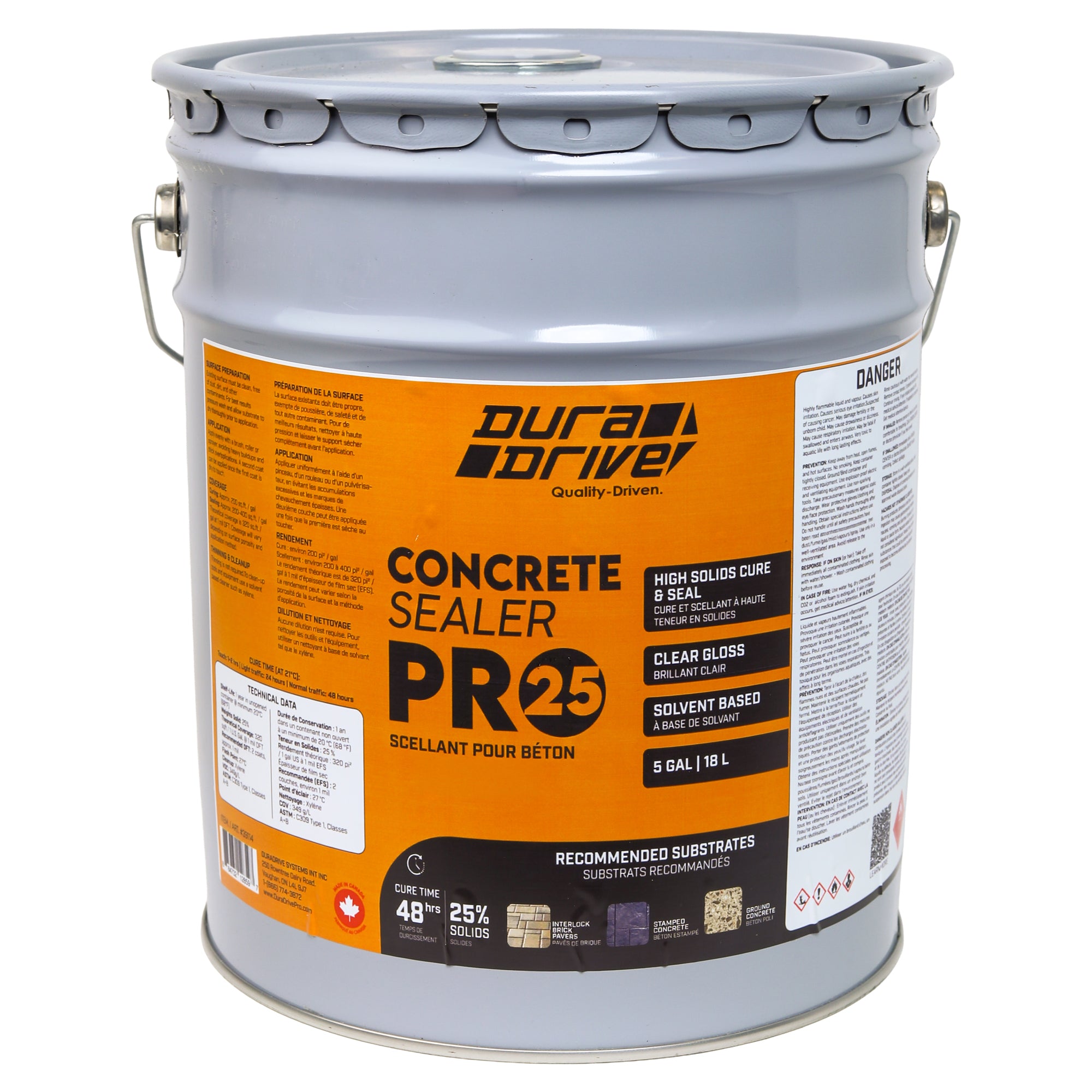 Duradrive Concrete Sealer Pro 25 Clear, High Gloss - 5 Gal / 18.9 L