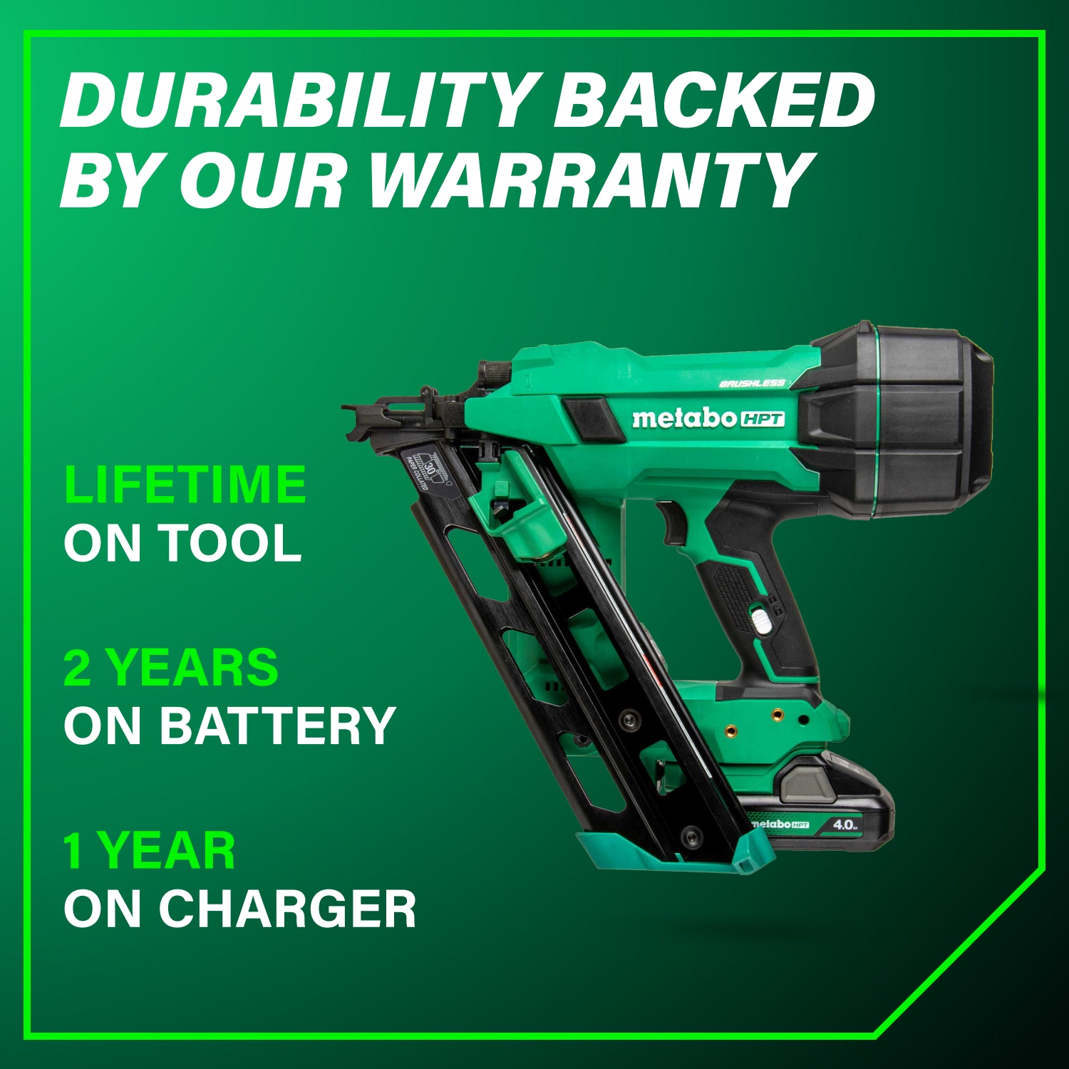 Metabo HPT NR1890DCAM 18V MultiVolt Cordless 30 Degree 3-1/2 in. Paper Tape Framing Nailer (1x4.0Ah)