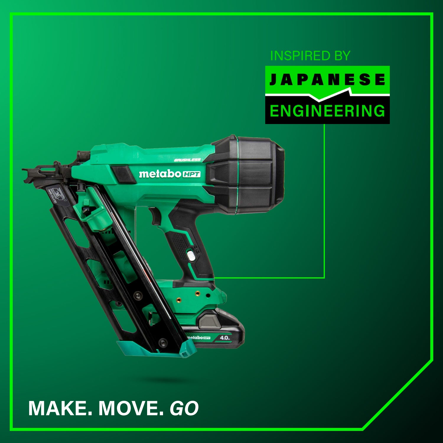Metabo HPT NR1890DCAM 18V MultiVolt Cordless 30 Degree 3-1/2 in. Paper Tape Framing Nailer (1x4.0Ah)