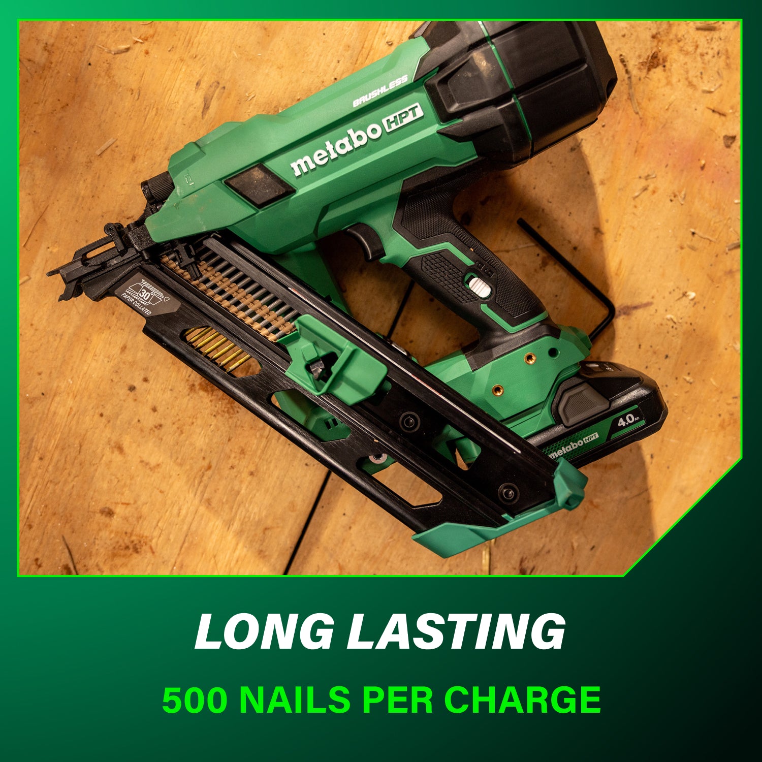 Metabo HPT NR1890DCAM 18V MultiVolt Cordless 30 Degree 3-1/2 in. Paper Tape Framing Nailer (1x4.0Ah)