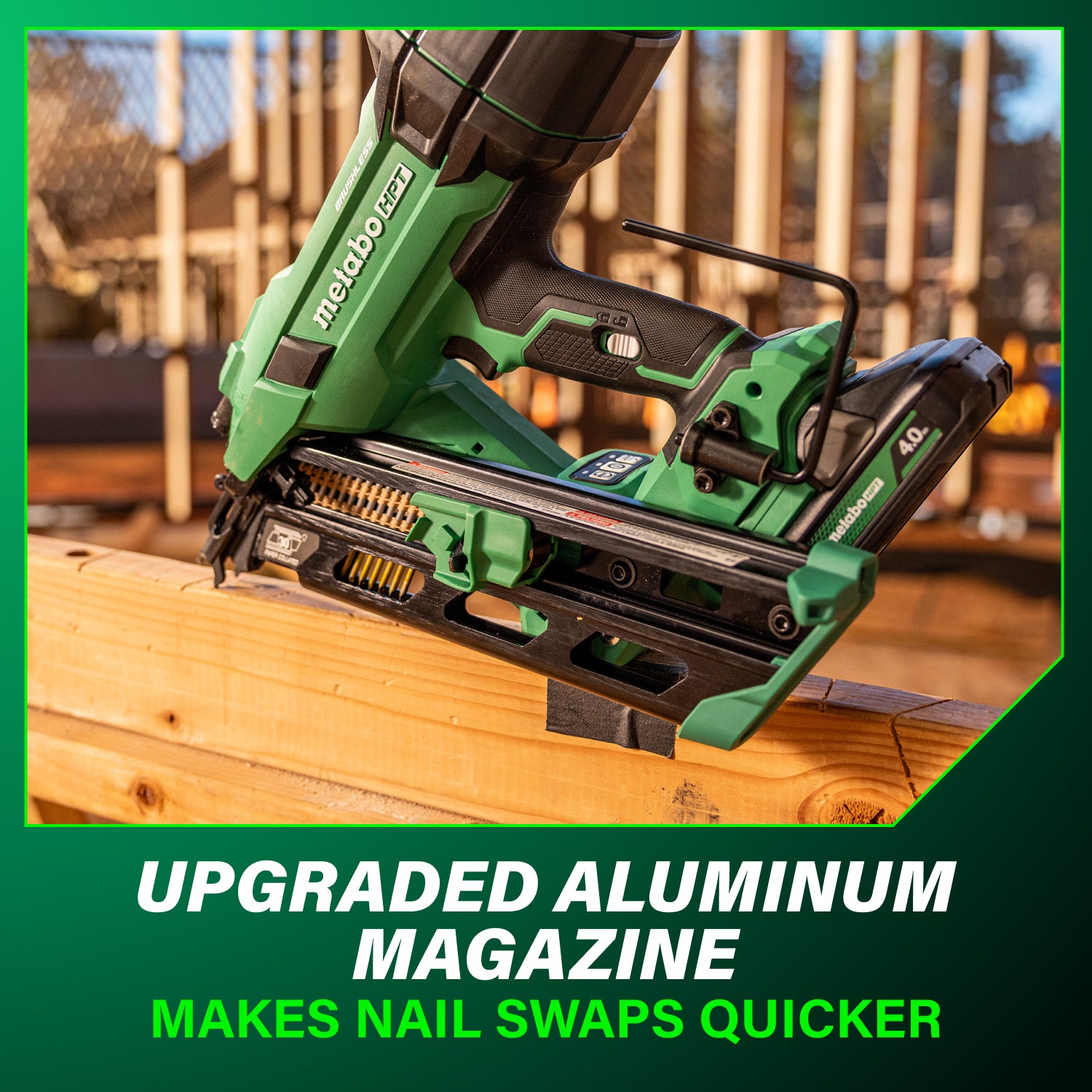 Metabo HPT NR1890DCAM 18V MultiVolt Cordless 30 Degree 3-1/2 in. Paper Tape Framing Nailer (1x4.0Ah)