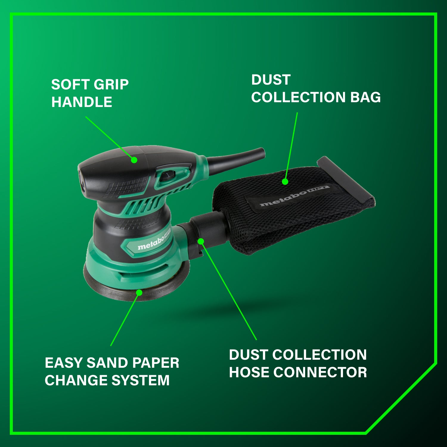 Metabo HPT SV13YSTM 5 Inch Variable Speed Random Orbit Finishing Sander