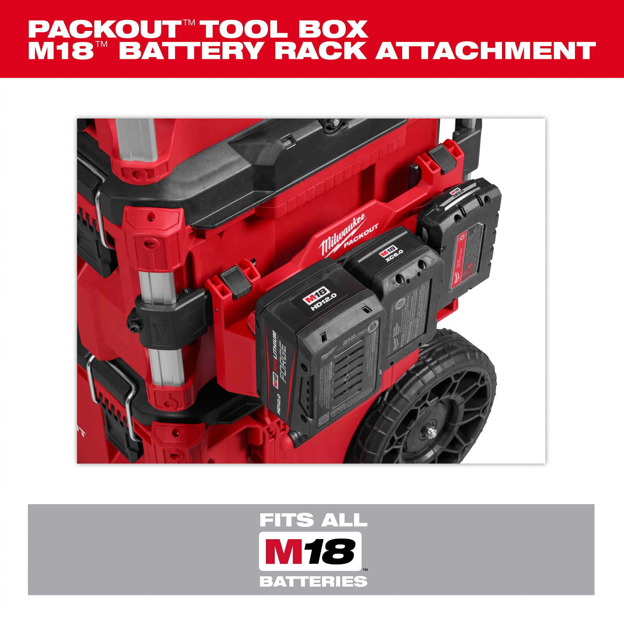 Milwaukee 48-22-8603 Packout Tool Box M18 Battery Attachment