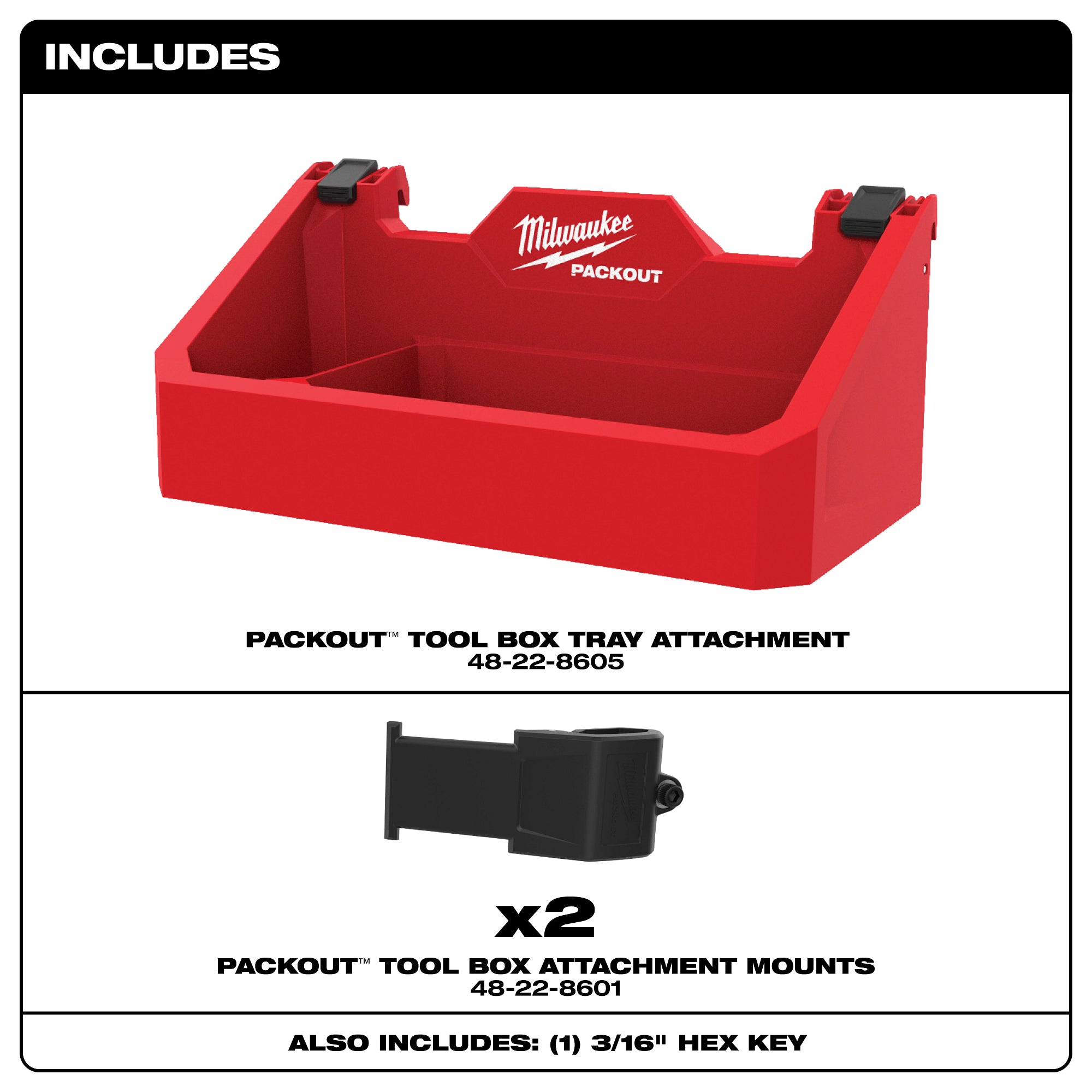 Milwaukee 48-22-8605 Packout Tool Box Tray Attachment
