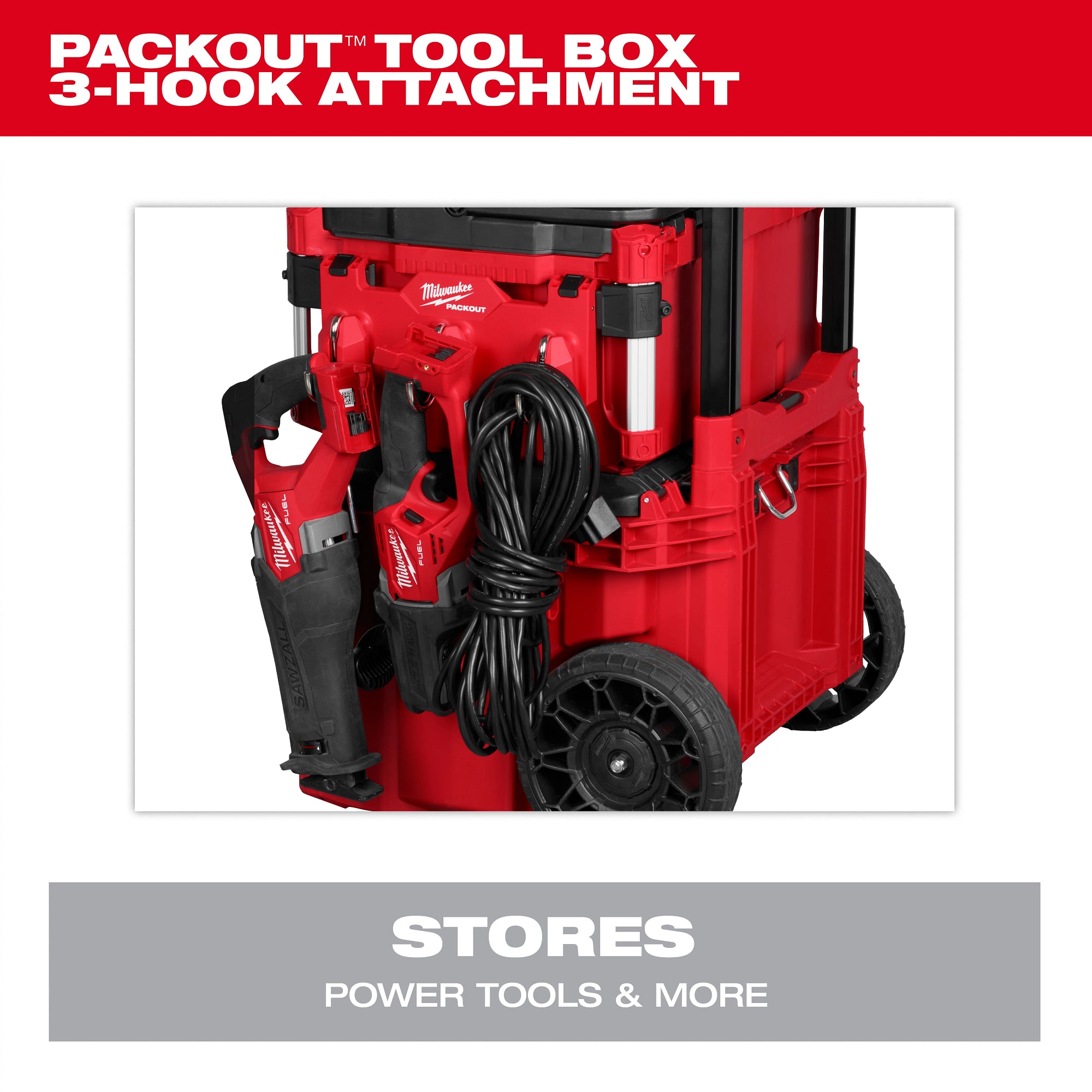 Milwaukee 48-22-8606 Packout Tool Box 3-Hook Attachment