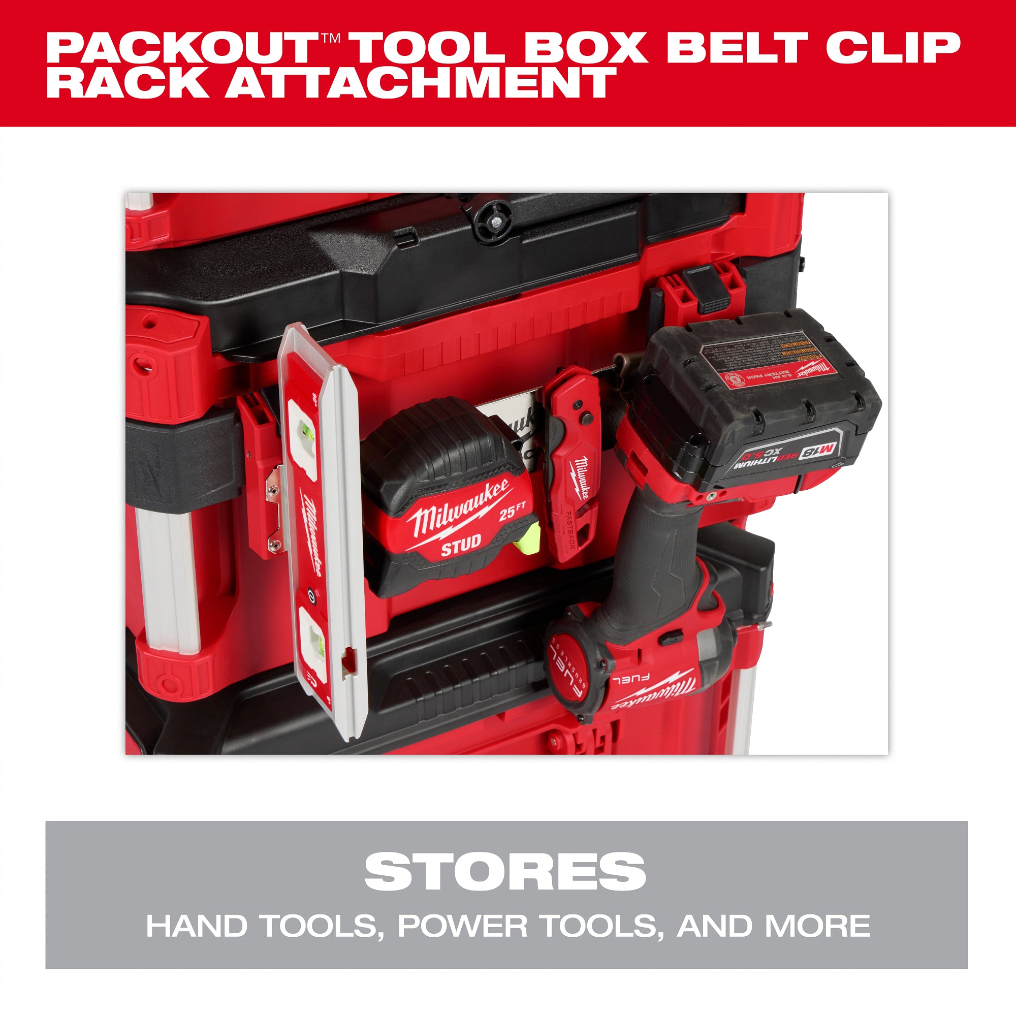 Milwaukee 48-22-8609 Packout Tool Box Belt Clip Rack Attachment