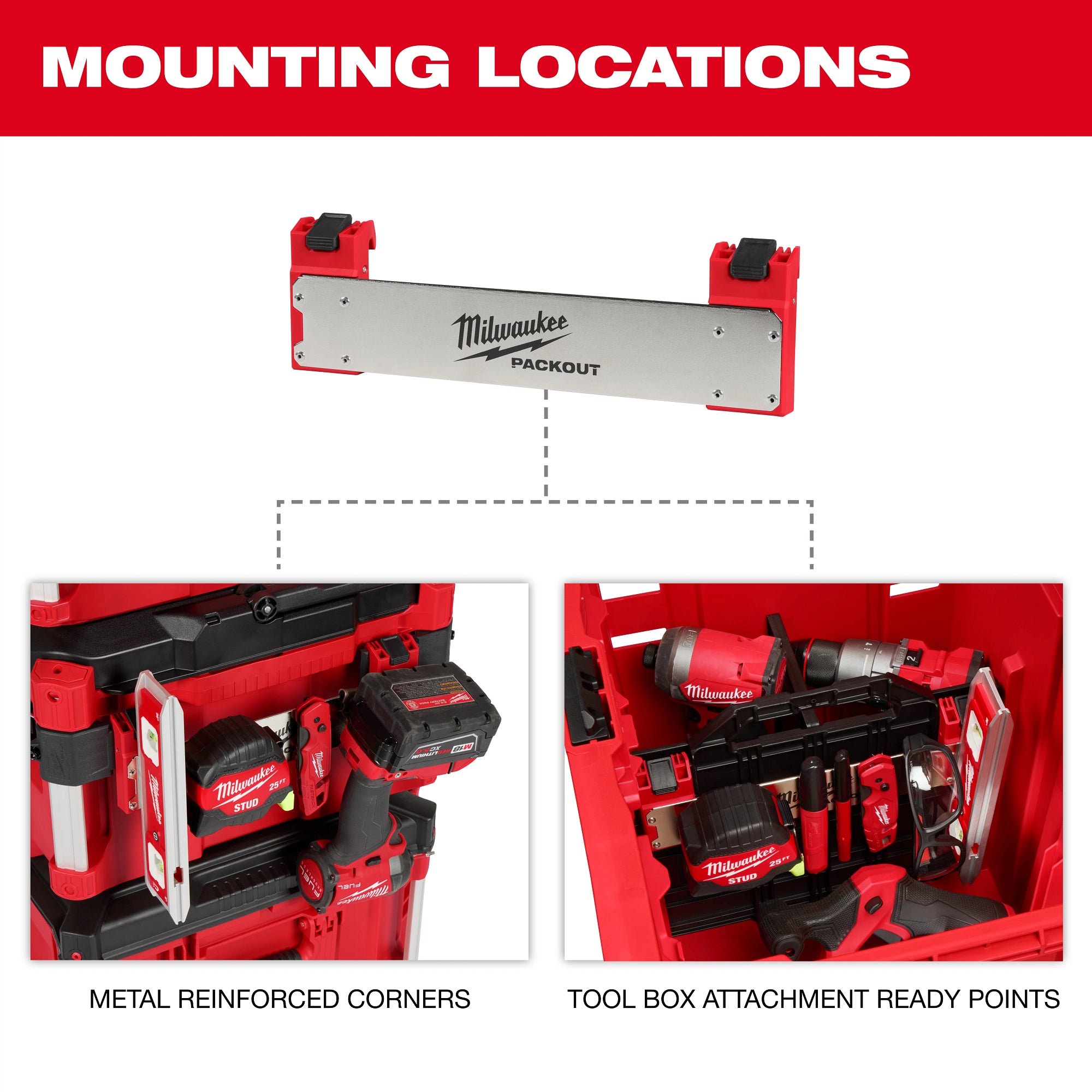 Milwaukee 48-22-8609 Packout Tool Box Belt Clip Rack Attachment