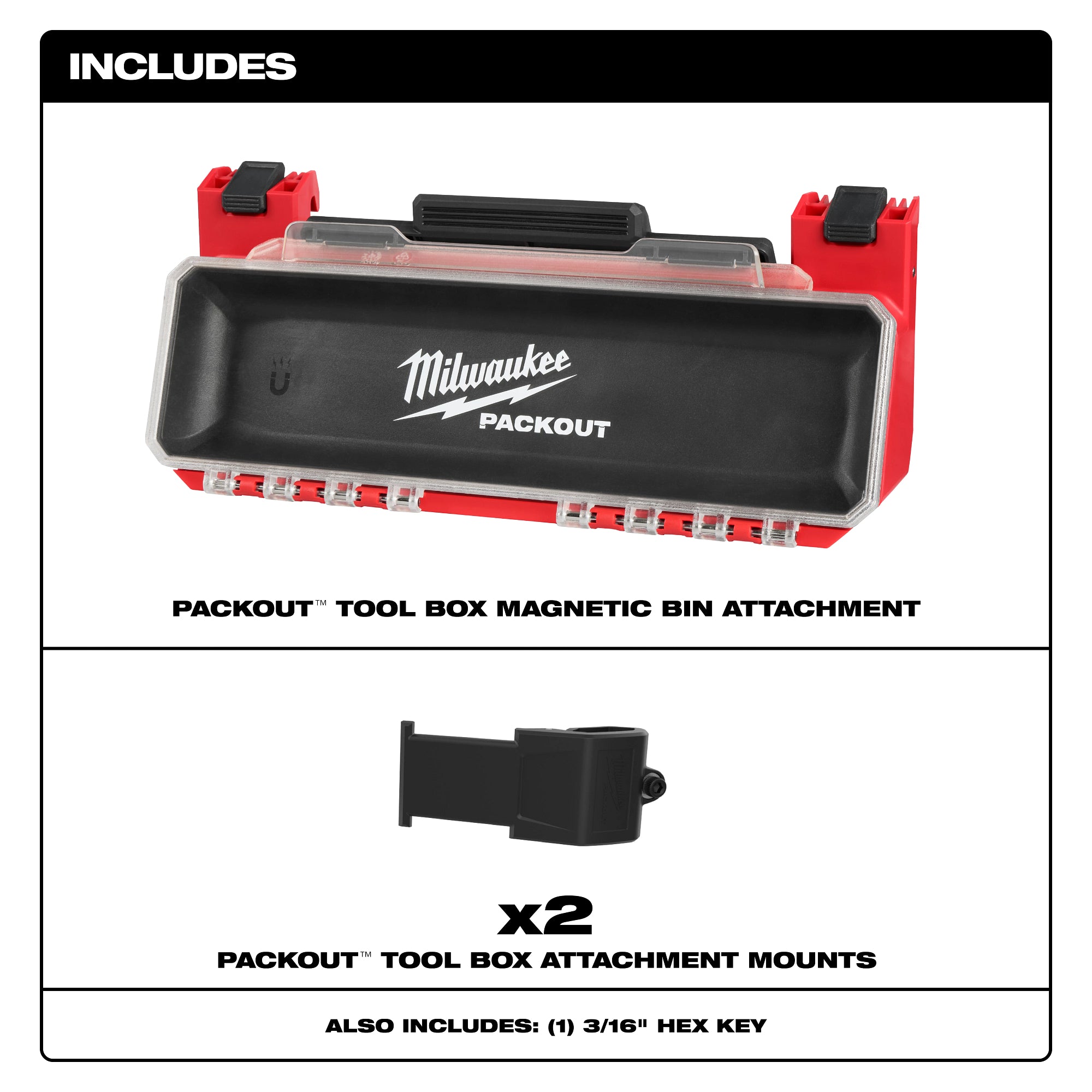 Milwaukee 48-22-8611 Packout Tool Box Magnetic Bin Attachment