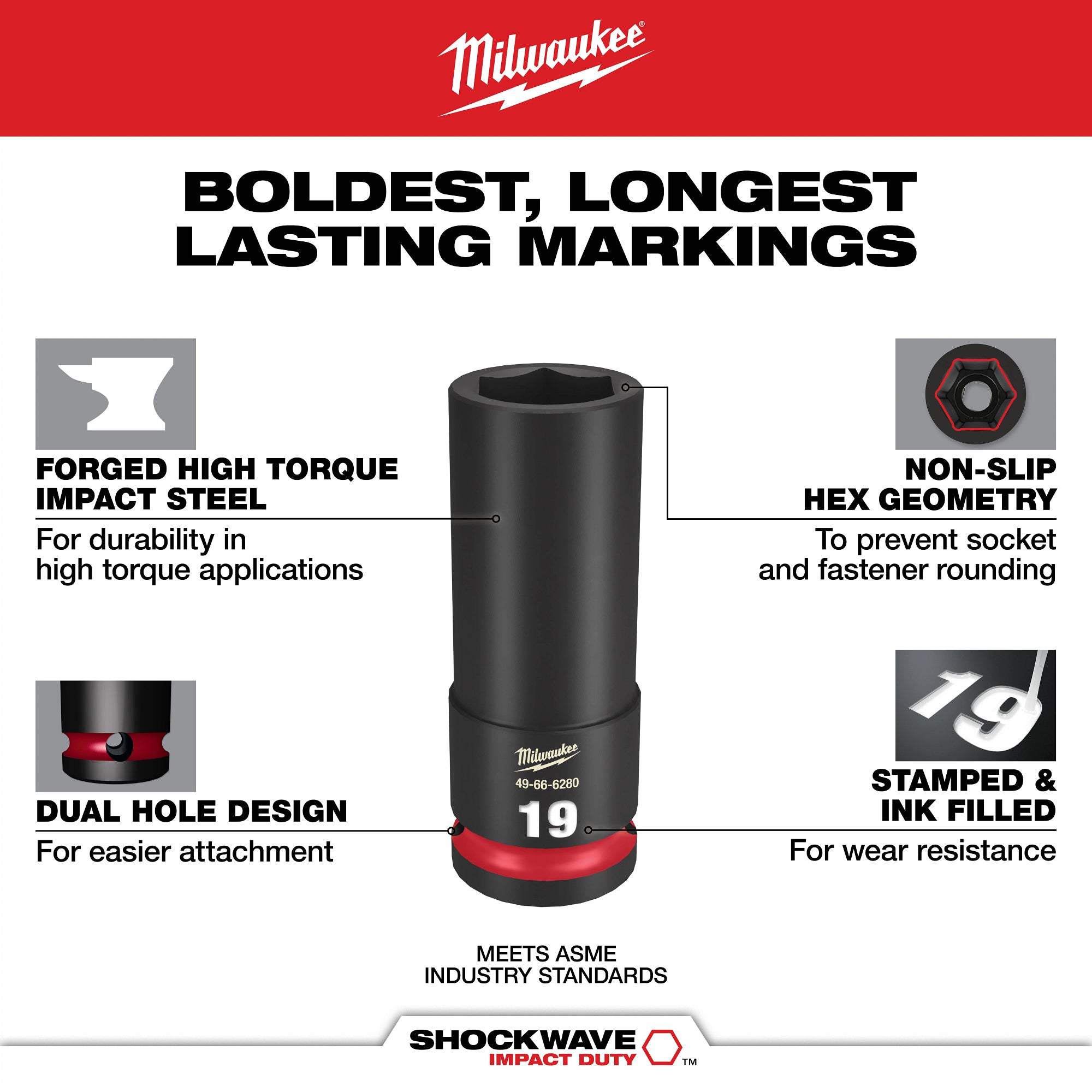 Milwaukee Promo 49-66-6803 Packout Deep Impact Socket Mm 1/2 in. Dr, 16Pc Set