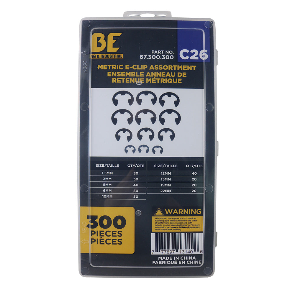 Braber 67.300.300 E- Clip Assortment 300Pcs Metric