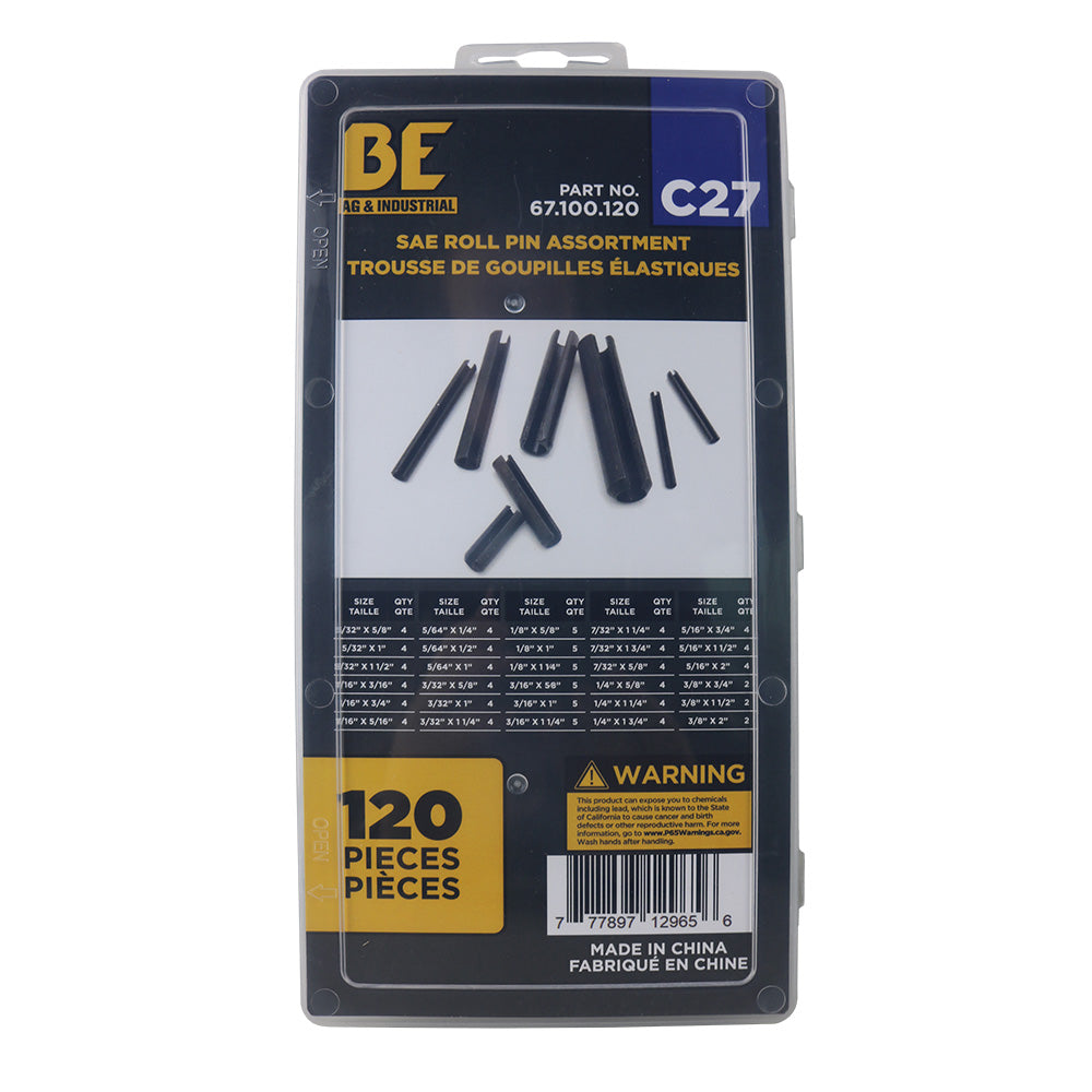 Braber 67.100.120 Roll Pin Assort. 120Pcs