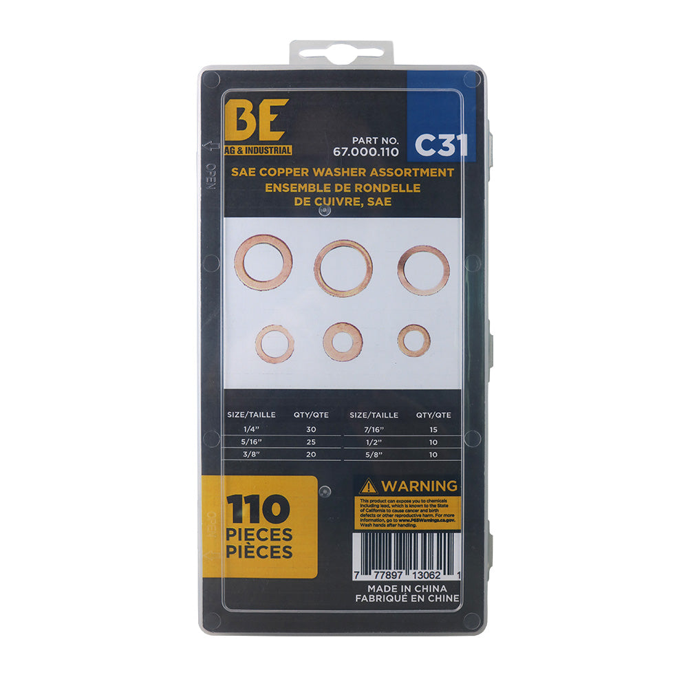 Braber 67.000.110 Washer, Copper Sae. 110Pcs