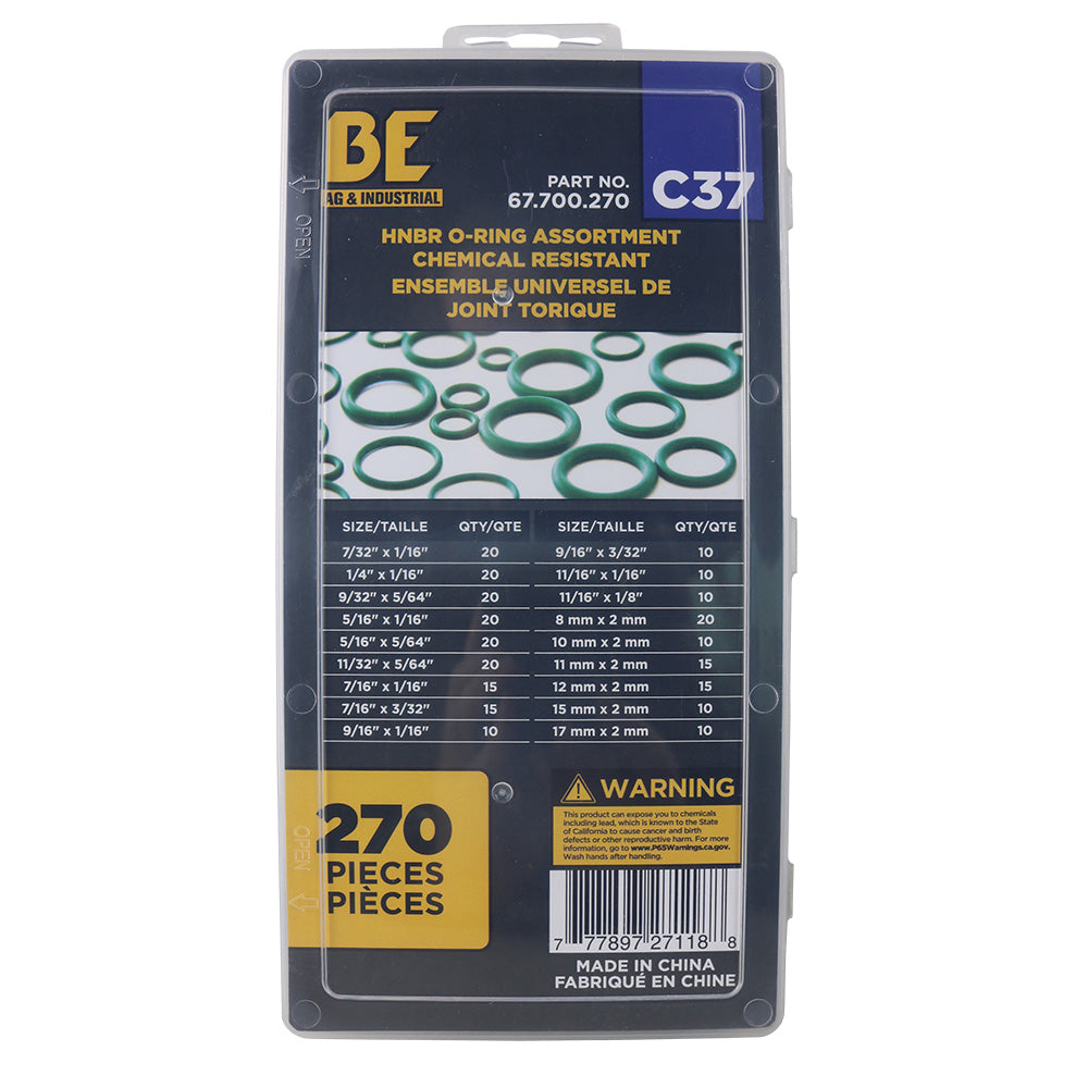Braber 67.700.270 Hnbr O-Ring Assortment Chemical Resistant