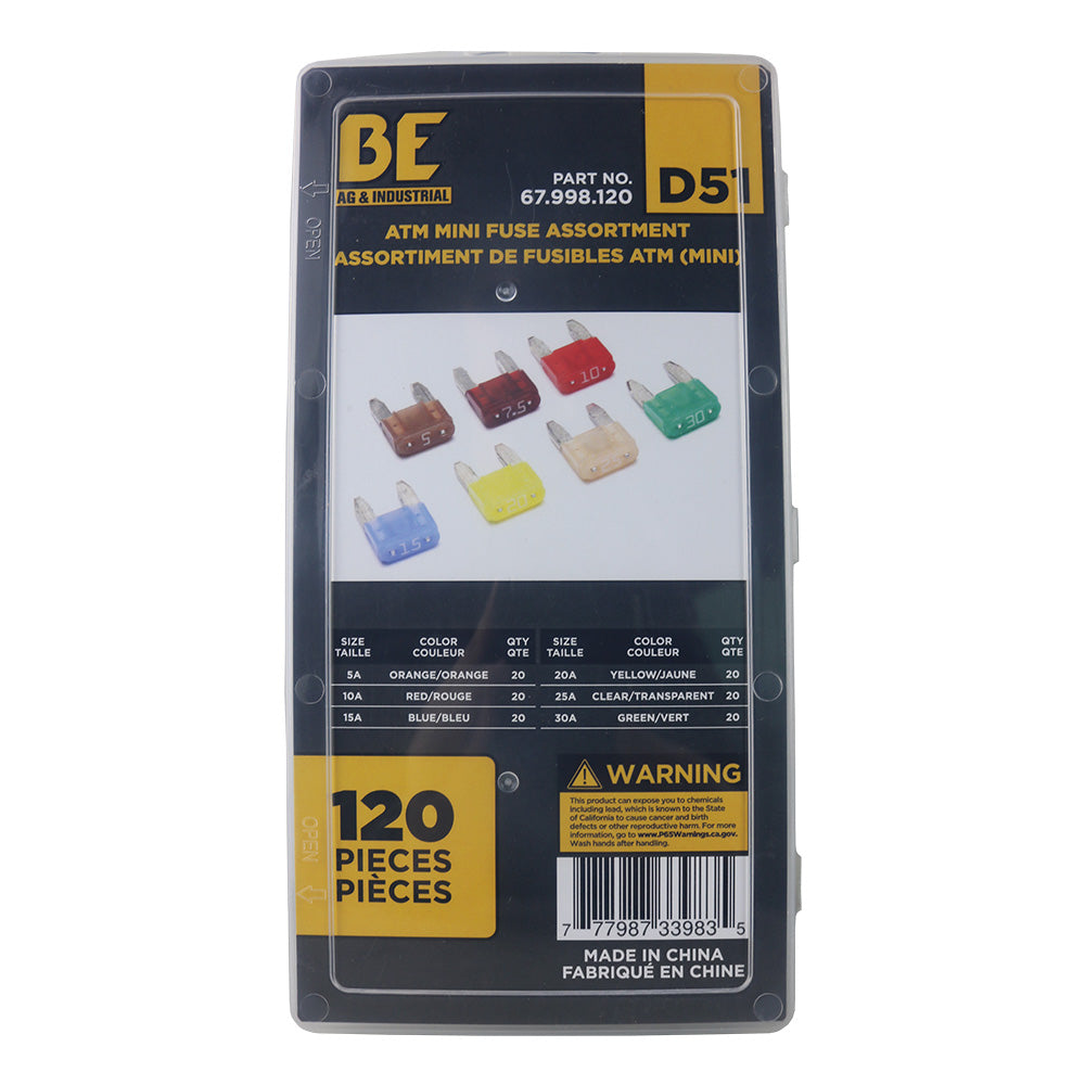 Braber 67.998.120 Kit, Fuse Mini Atm 120Pc