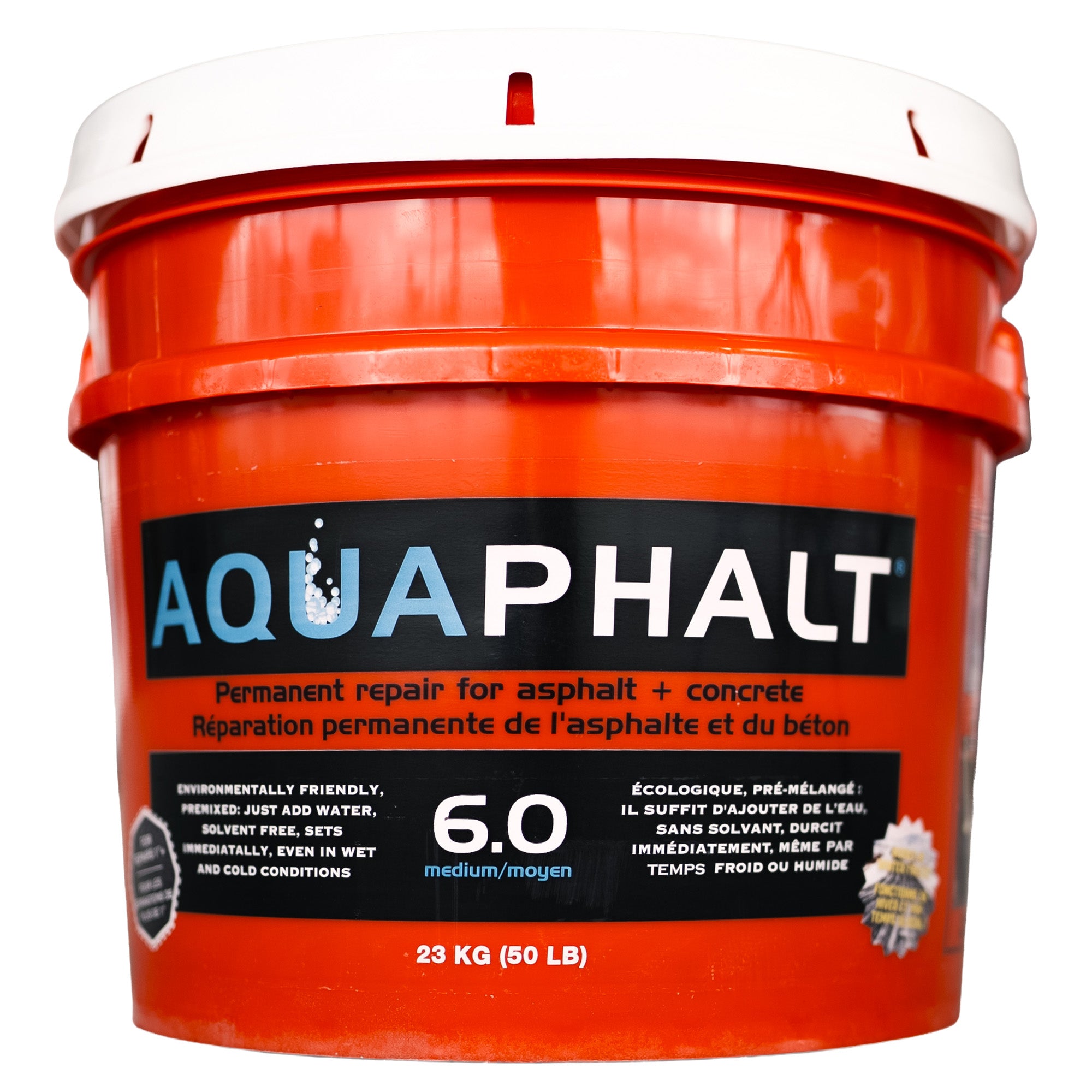 Aquaphalt 6.0 (Medium) Permanent Asphalt Pothole Repair - 50lbs Pail