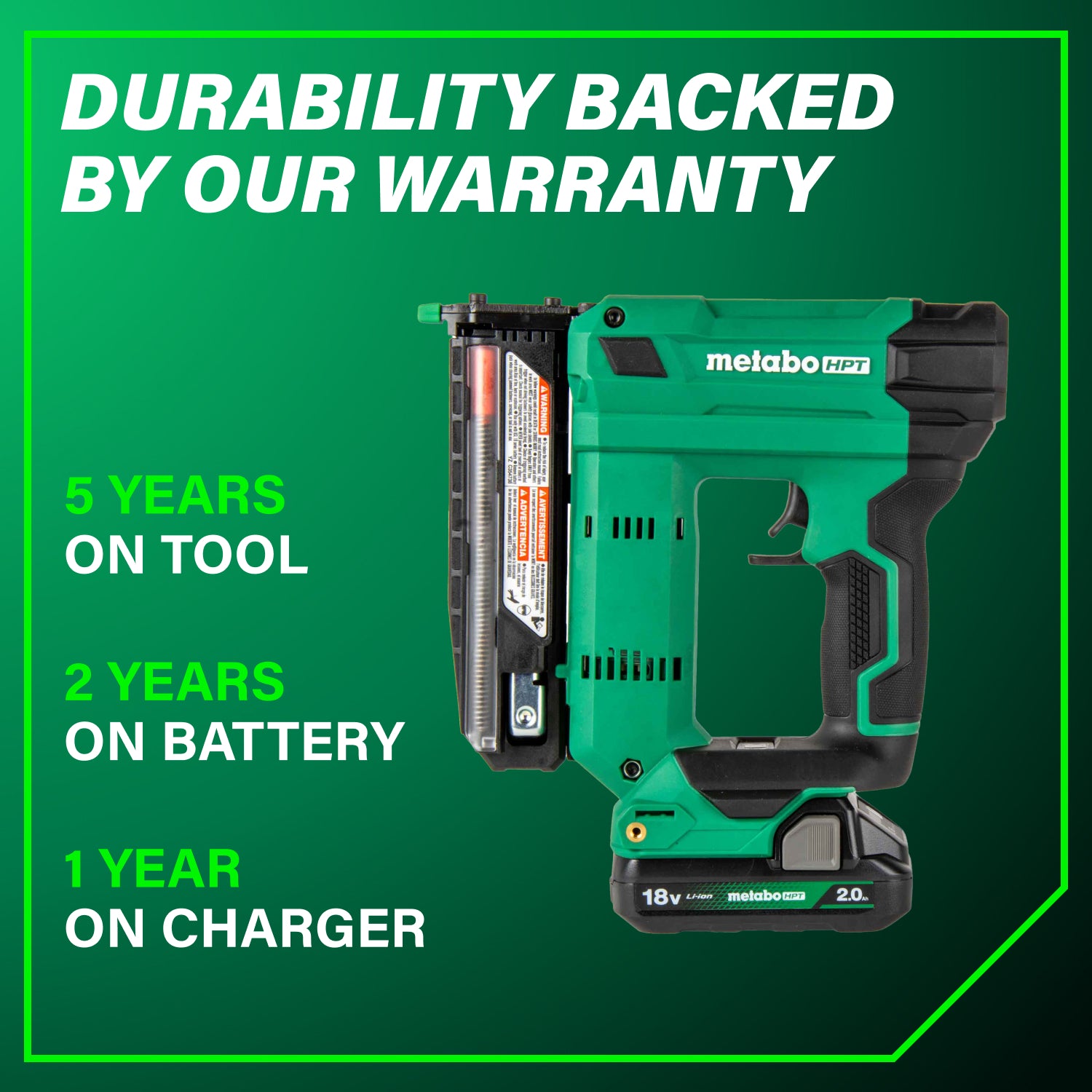 METABO HPT NP1835DAM 18V Pin Nailer Kit, 2.0Ah, 23Ga X 1-3/8