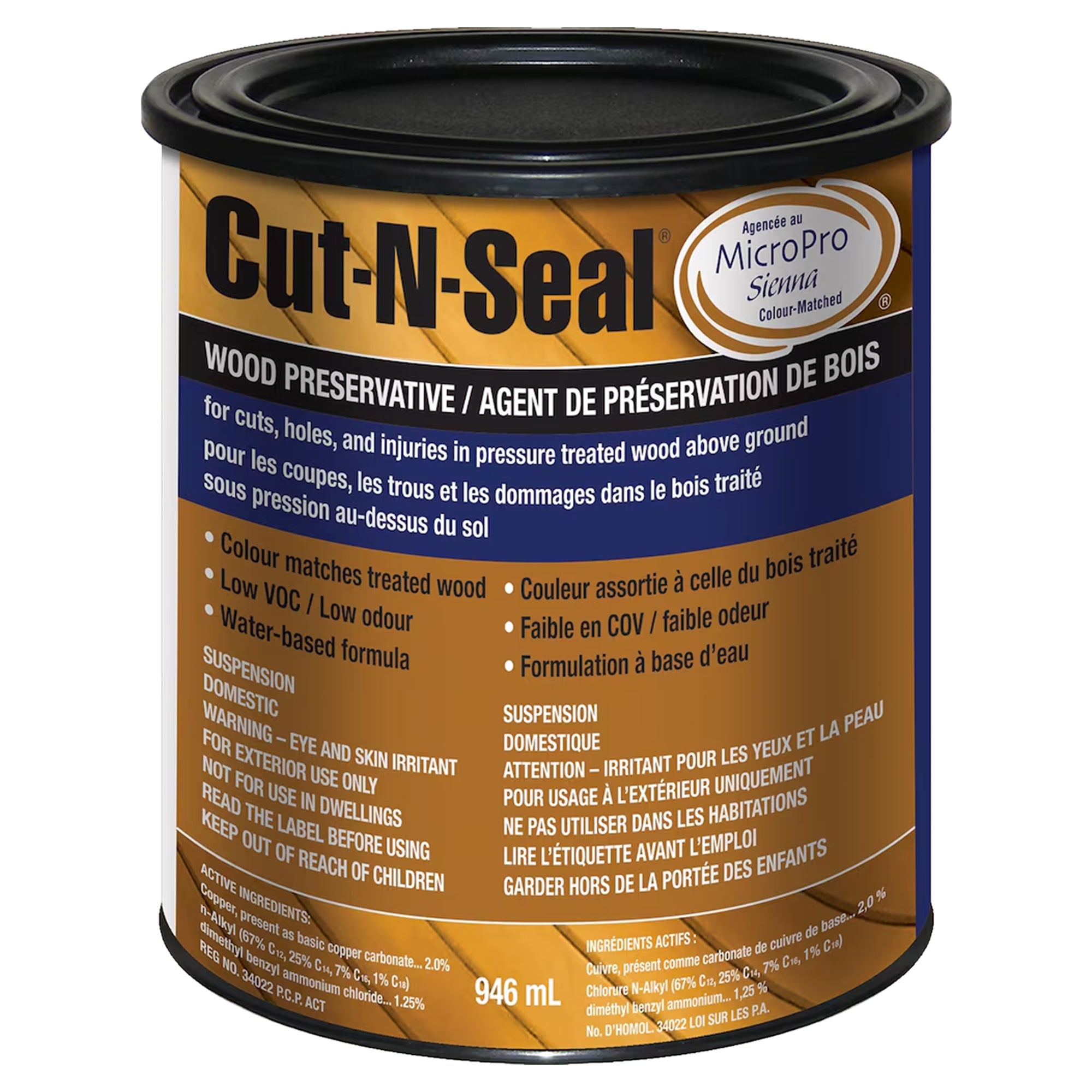 Cut-N-Seal Sienna Cedar Brown End Cut Sealer Wood Preservative 946 ml.