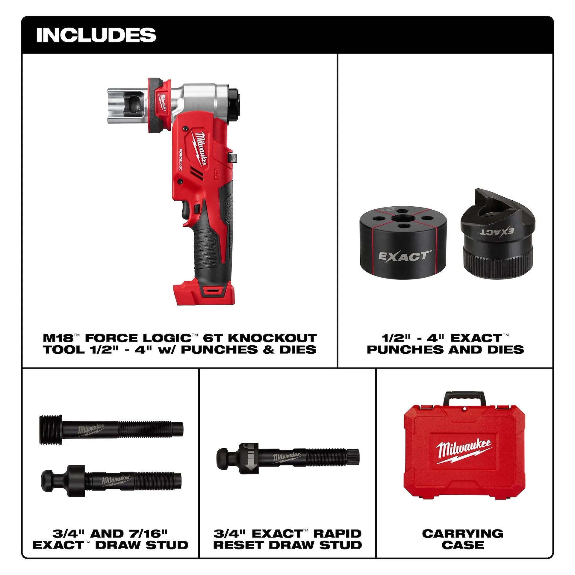 Milwaukee 2677-04 M18™ FORCE LOGIC™ 6T Knockout Tool 1/2 in. - 4 in.