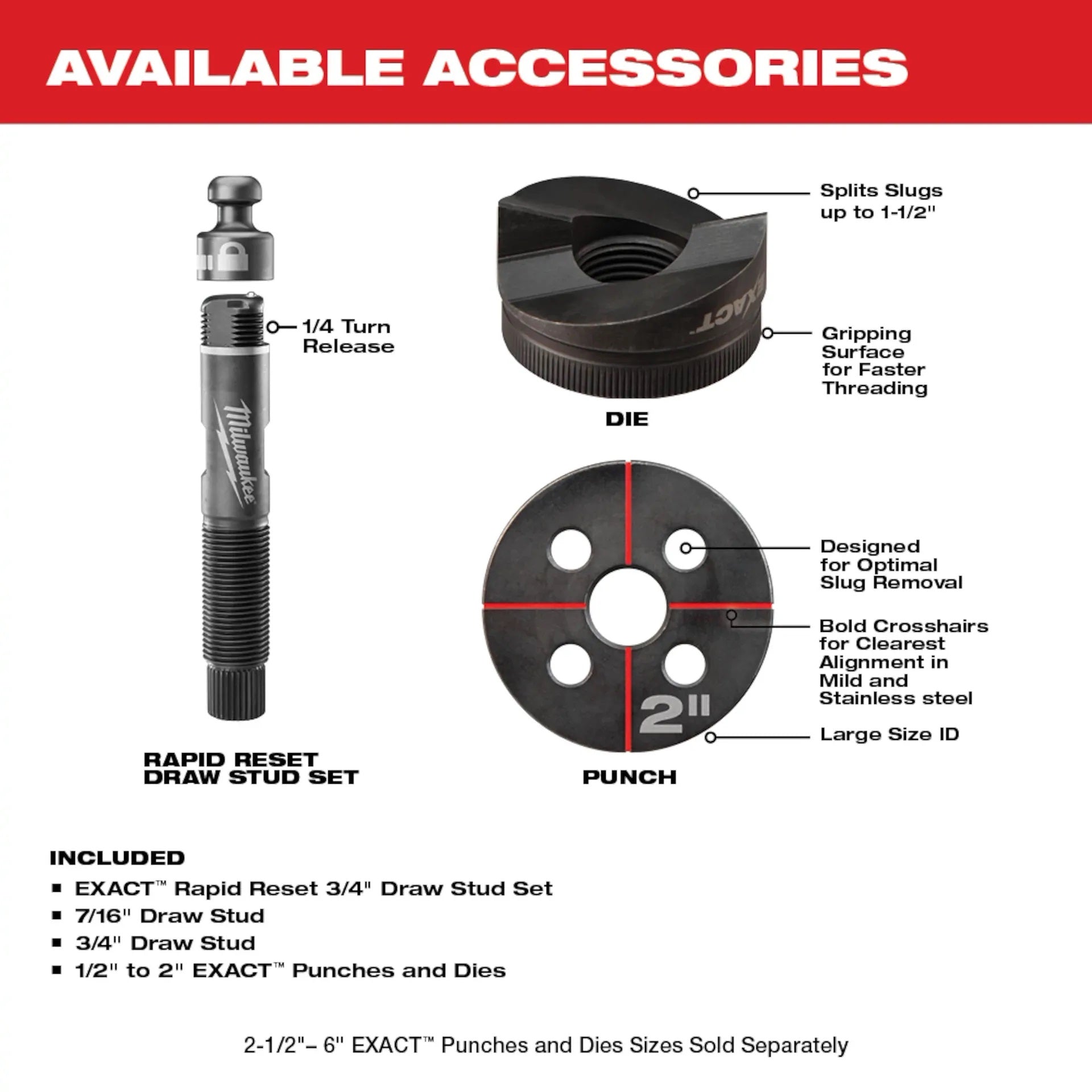 Milwaukee 2676-02 M18™ FORCE LOGIC™ 10 Ton Knockout Tool 1/2 in. to 2 in.