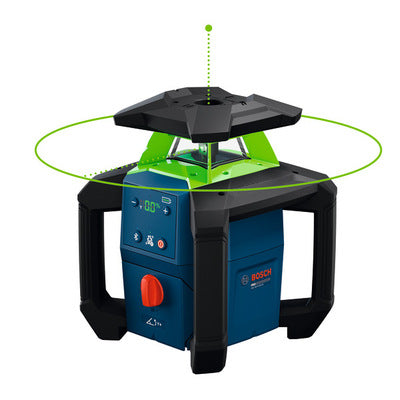 BOSCH GRL18V-34K 18V Green Dual Slope Rotary Laser Kit 4.0Ah, 1500 ft.