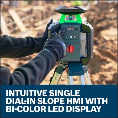 BOSCH GRL18V-34K 18V Green Dual Slope Rotary Laser Kit 4.0Ah, 1500 ft.