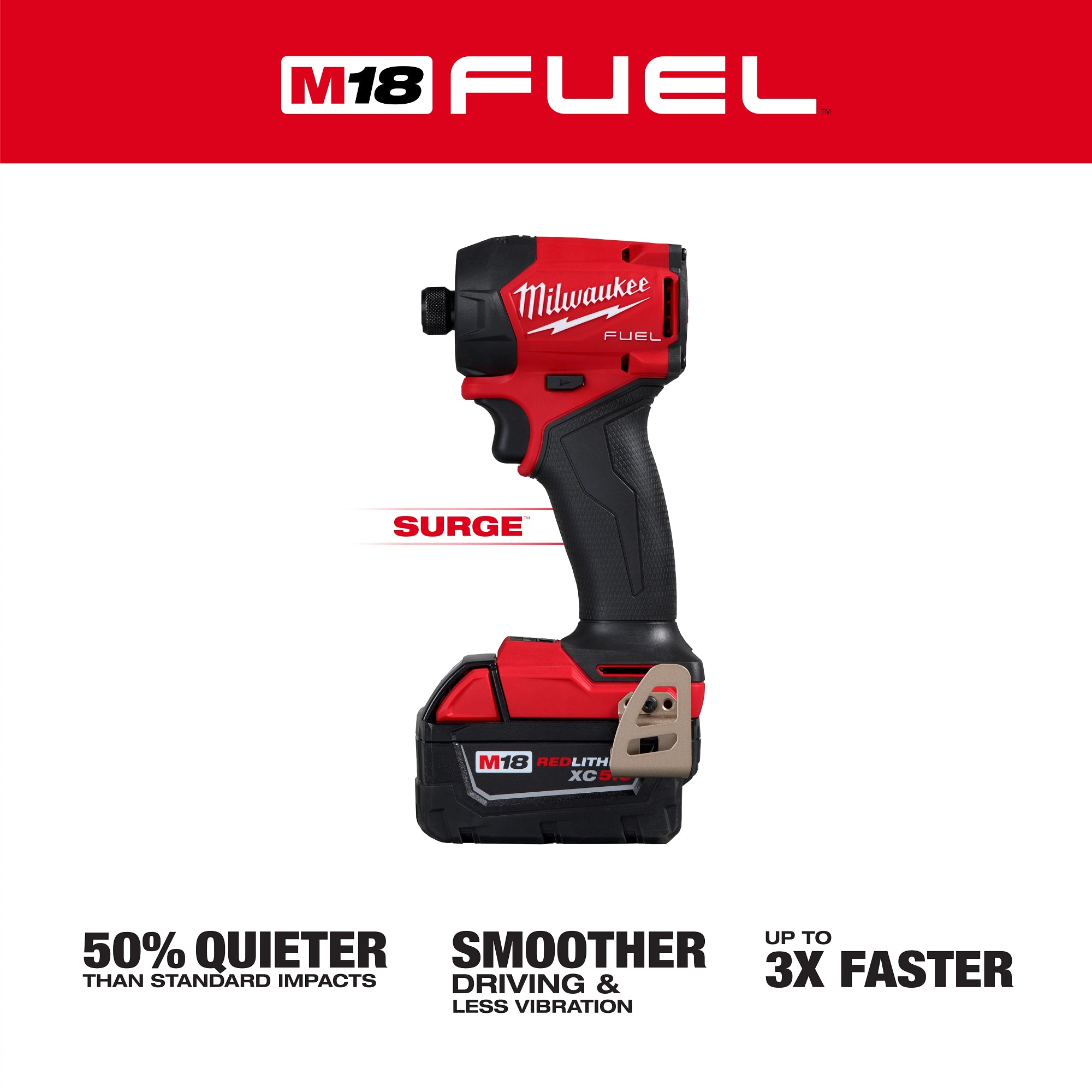 Milwaukee 3799-22 M18 Fuel 2 Tool Combo Kit 5.0Ah (Hammer/Surge)
