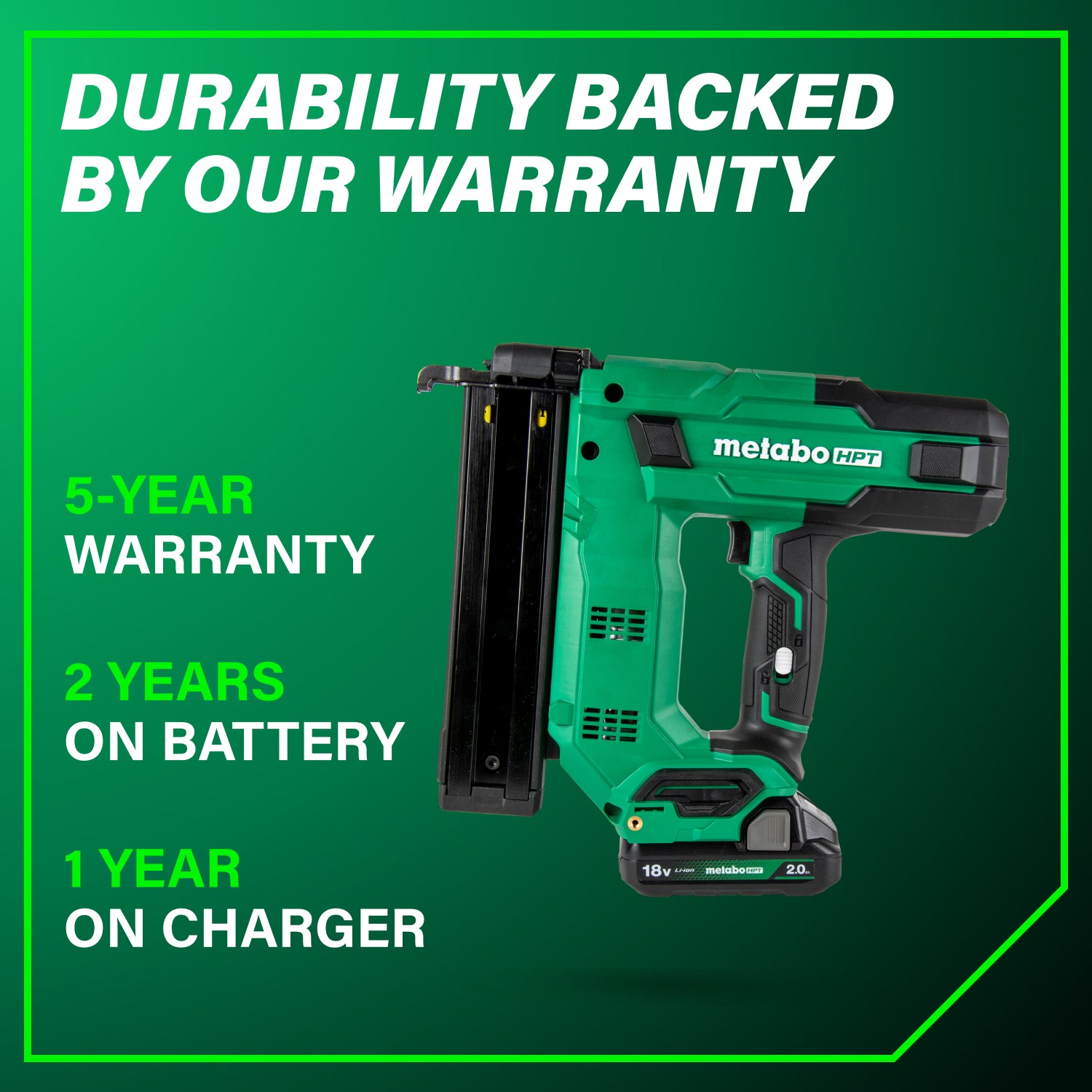 Metabo HPT N1804DBM 18V Narrow Crown Staper Kit 2.0Ah