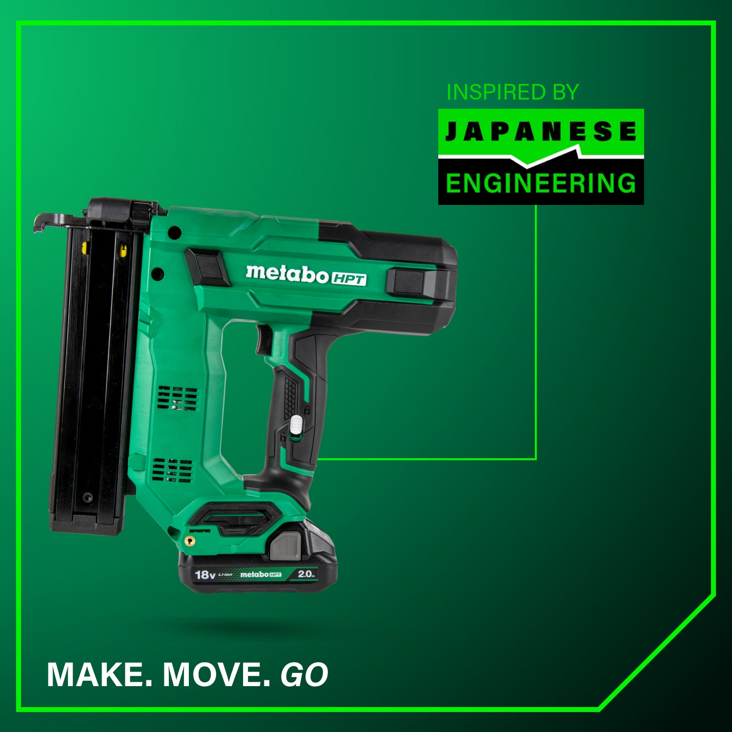 Metabo HPT N1804DBM 18V Narrow Crown Staper Kit 2.0Ah