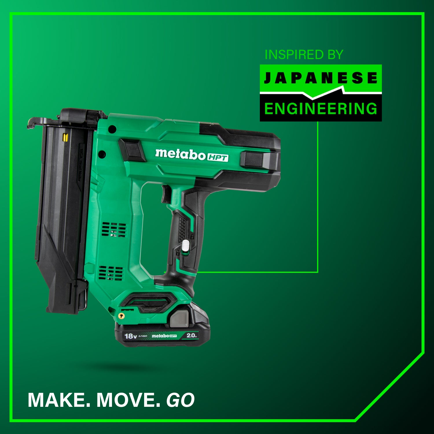 Metabo HPT N1850DGM 18V 2 in. Compact Brad Nailer Kit 2.0Ah