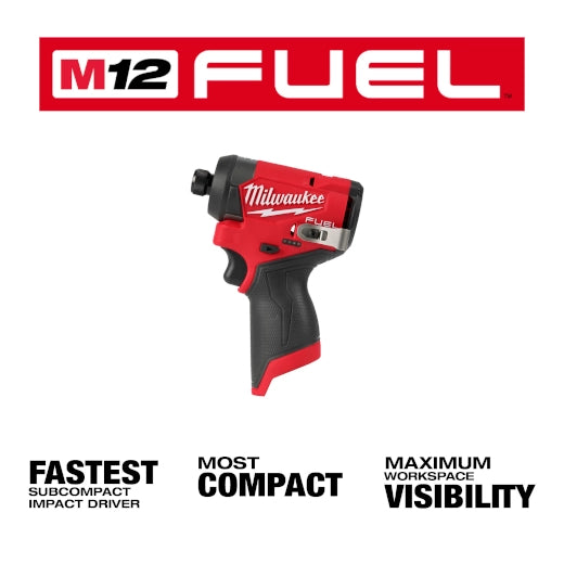 Milwaukee 3453-21 M12 FUEL 12V 1/4 Inches Hex Impact Driver W/2.0Ah Batteries