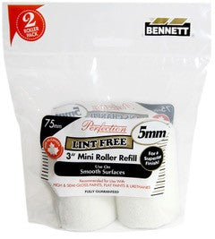 BENNETT 3in 5mm Lint Free Low Pile Refill 2 Pack