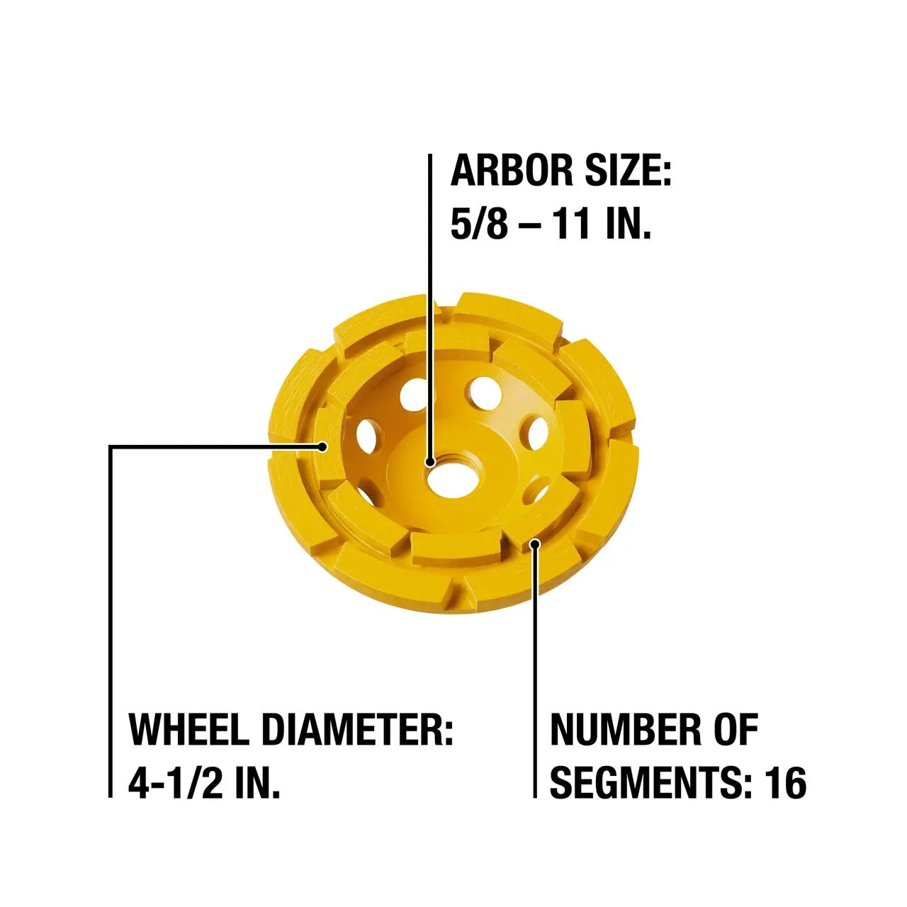 Dewalt DW4774 Double Row Diamond Cup 4-1/2 in. X 5/8-11