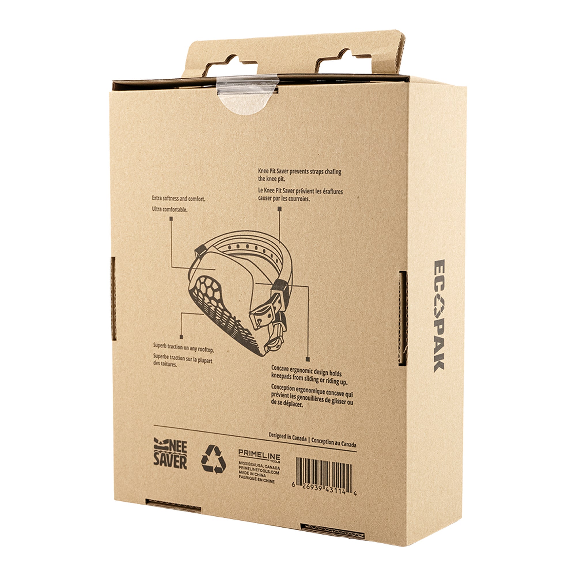 Primegrip 43-114 Knee Saver knee pads, package back