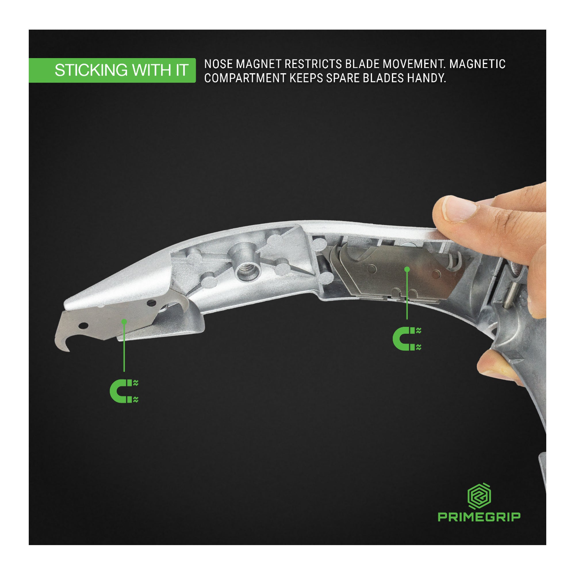 Primegrip 36-274 roofer's knife blade storage detail