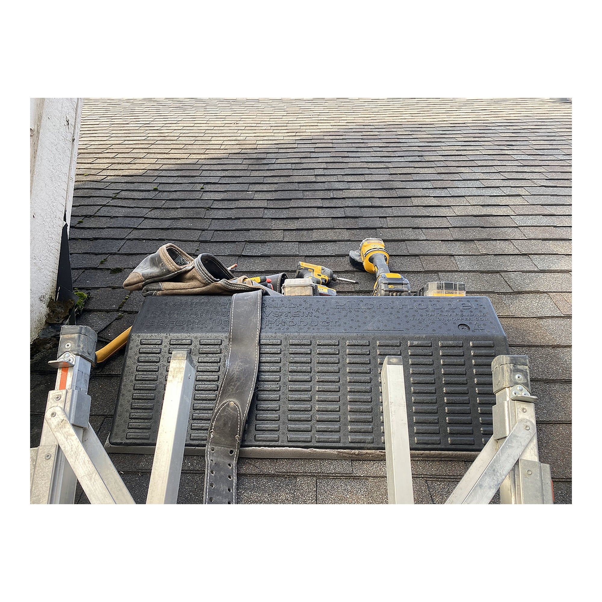 Primegrip Pitch Hopper providing a temporary work surface near a roof ladder