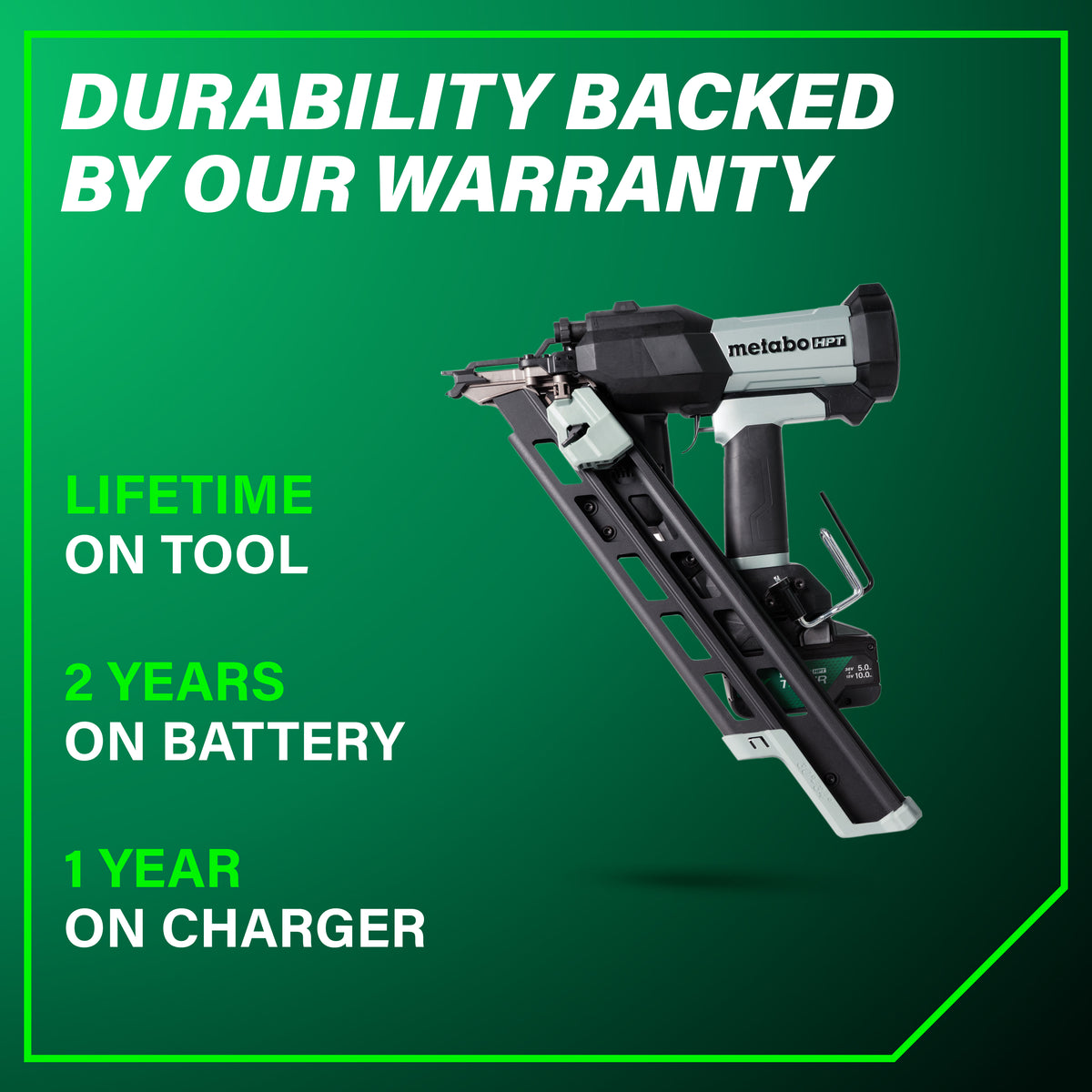 Metabo HPT NR1890DCBQRY 18V Gen3 Framing Nailer Kit (1x 10.0Ah/5.0Ah Multivolt)
