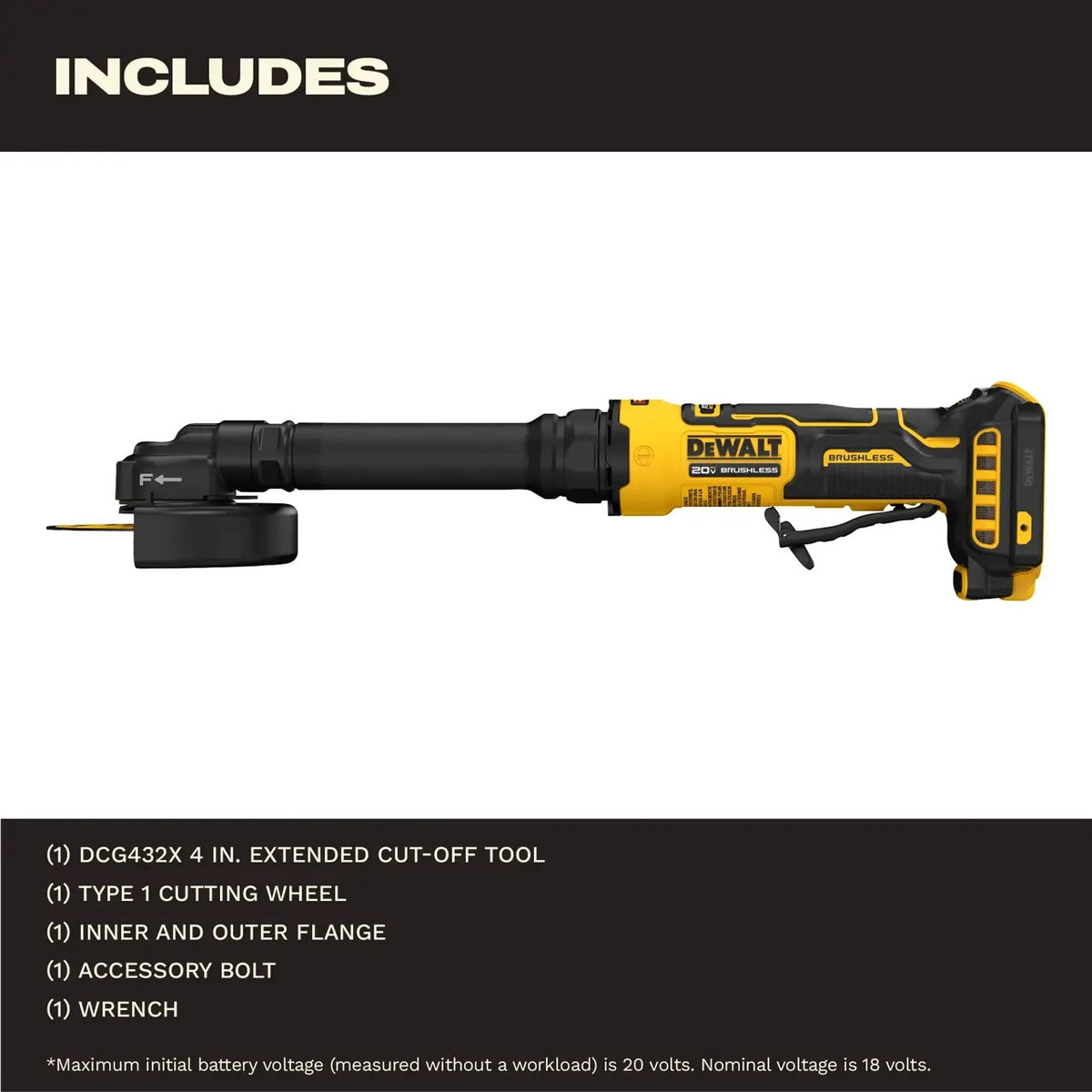 Dewalt DCG432XB 20V Extended Cut-Off Tool Bare 4 in.